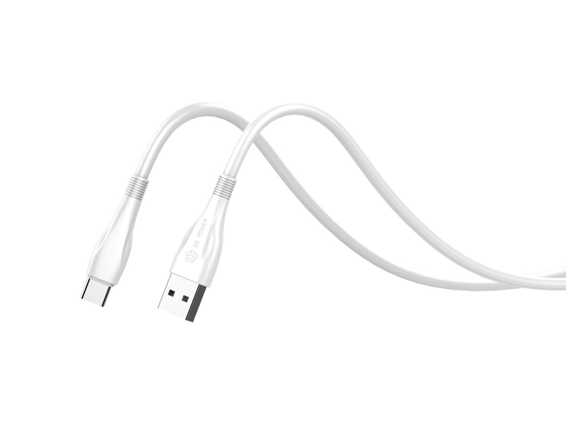 Cable de datos de carga superrápida Techancy 6A blanco TB1730, puerto USB tipo C, 1 m de largo, carga rápida