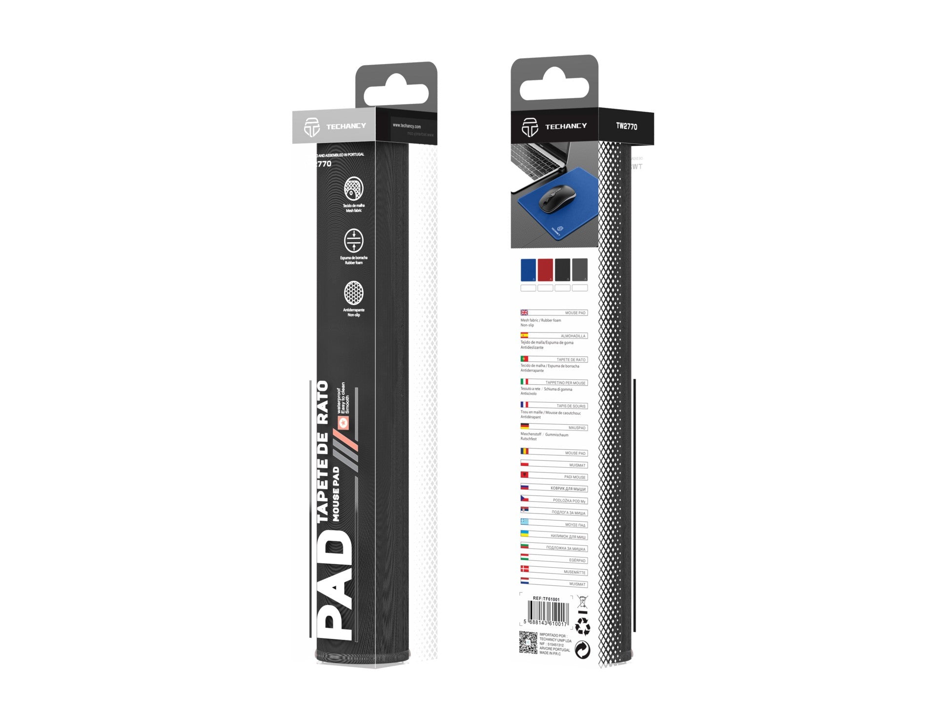 Tapete para rato Techancy 21*26 cm, TW2770, borracha antiderrapante, adequado para jogos de PC, preto