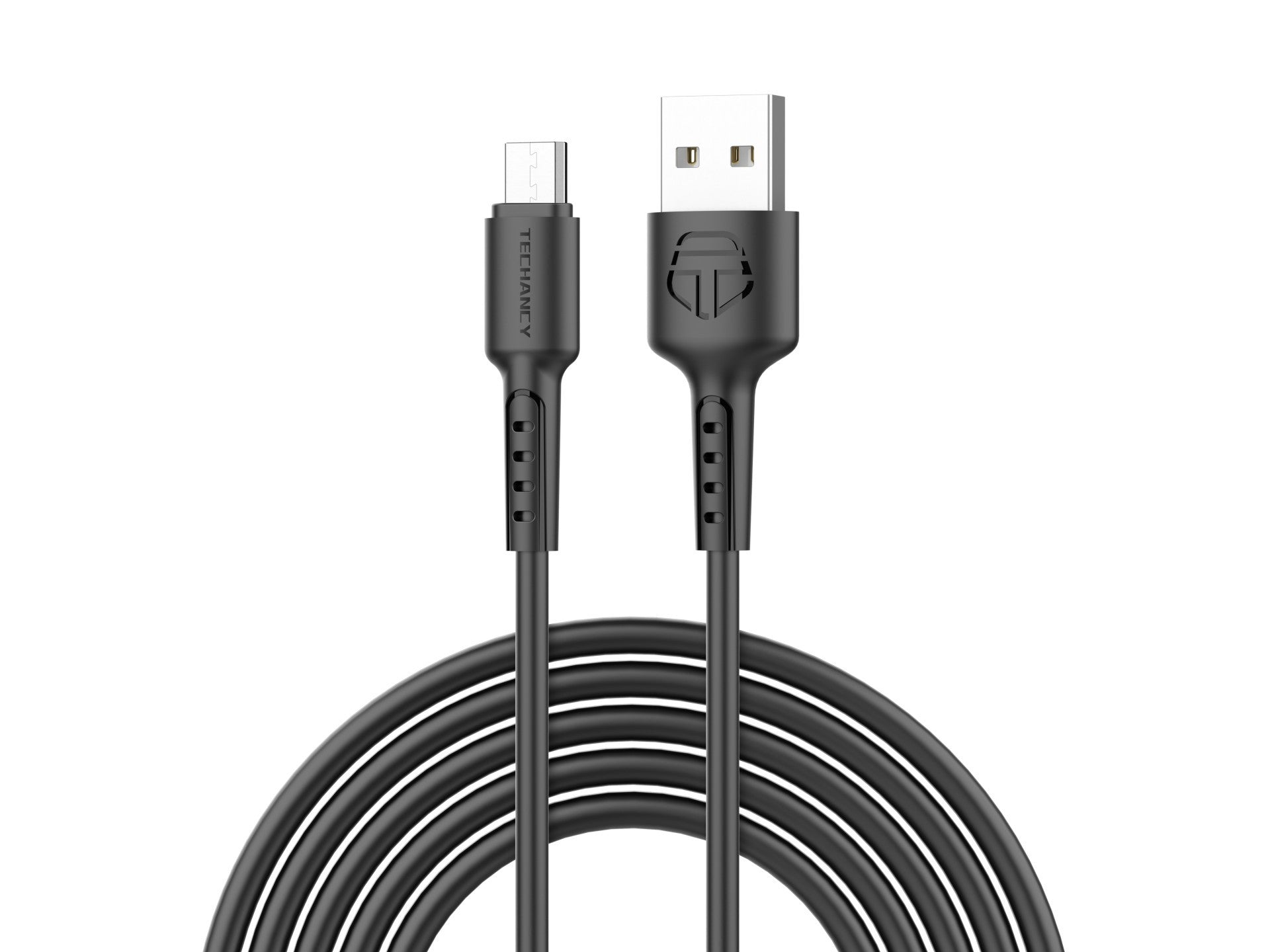 Techancy Cabo De Dados Preto TB1629, Cabo De Carregamento Rápido Usb Para Micro, 3 M/2,4 A, Compatível Com Dispositivos Android