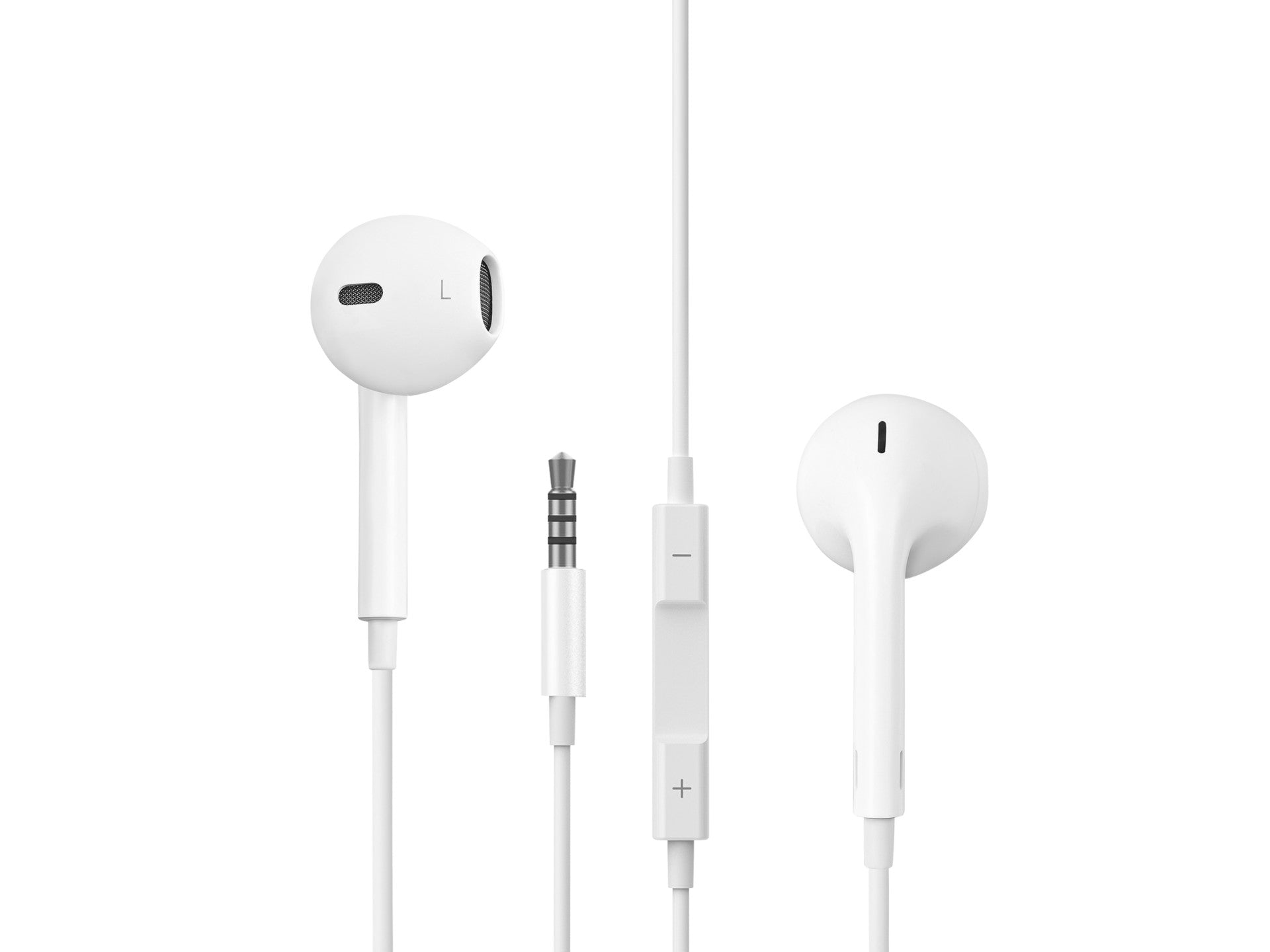 Techancy Auscultadores Intra-Auriculares Brancos 1,2 M TD8029, Com Controlo De Volume Do Microfone, Conetor De 3,5 Mm