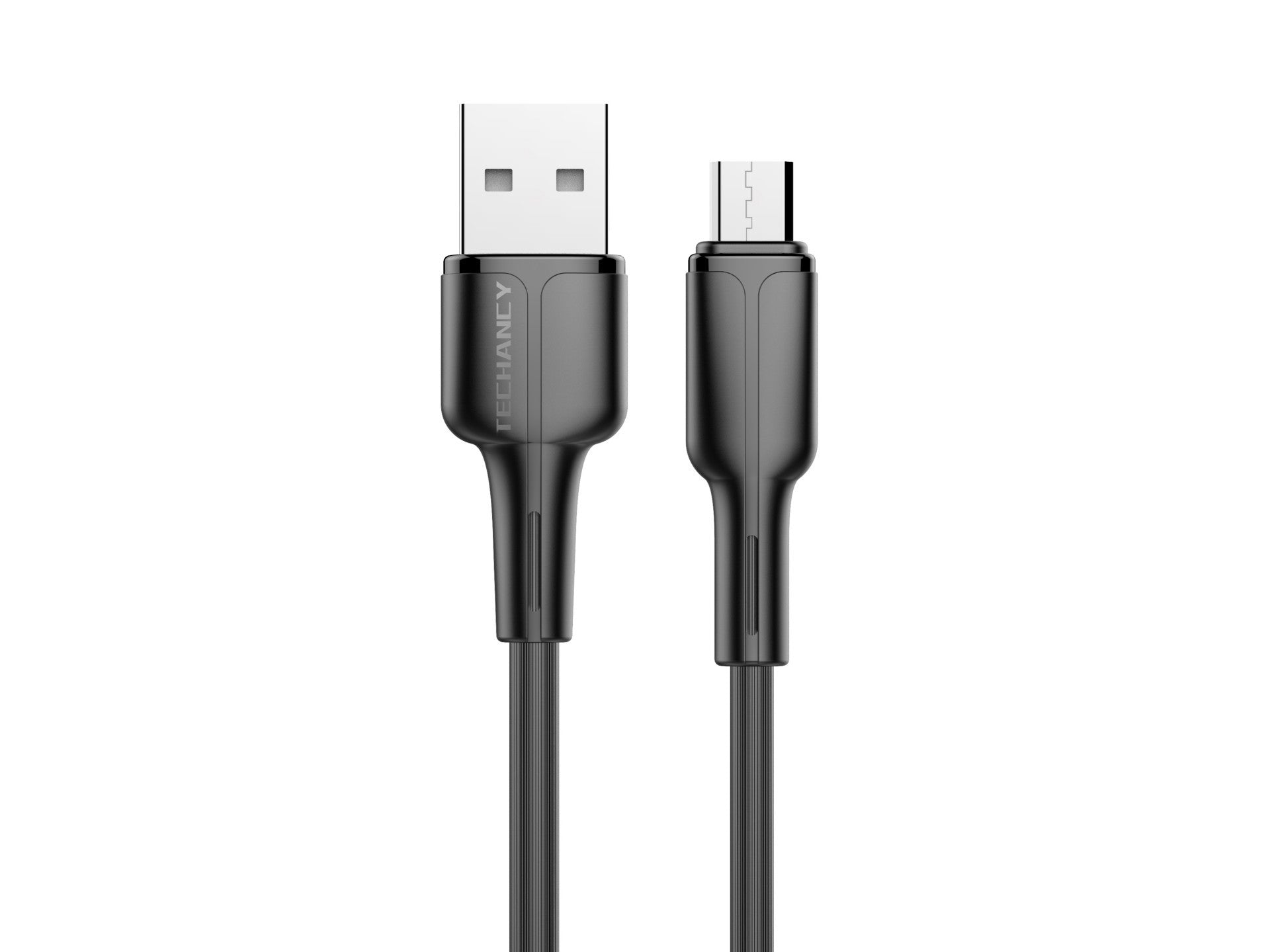 Techancy Cabo De Dados Usb-Micro Preto 1m TB1699, Carregamento Rápido 2.4a, Suporta Transferência De Dados, Material Pvc