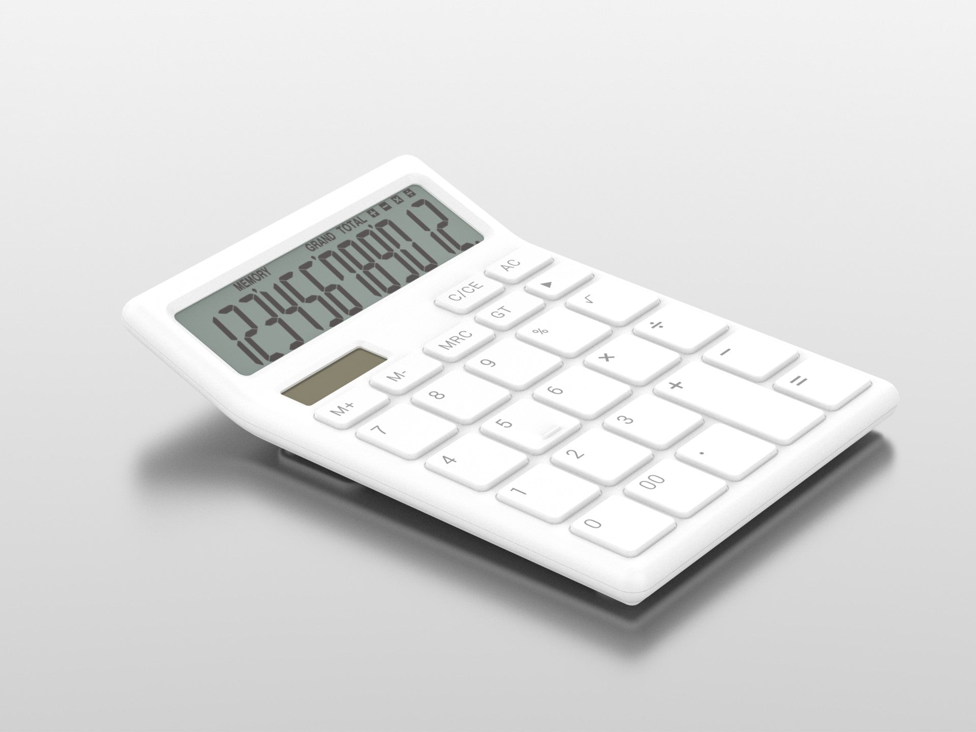 Techancy Calculadora de Mesa MK1166 12 Dígitos Dupla Energia Função GT/MU ABS TM25001 Branco