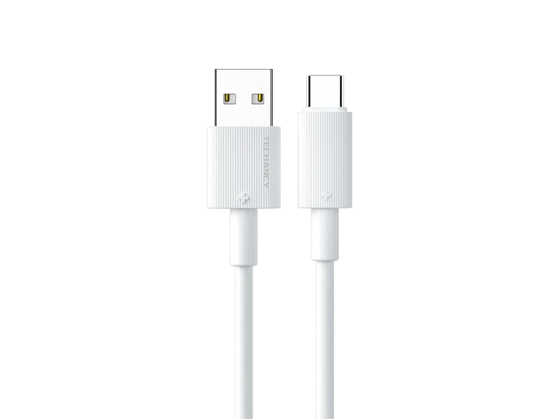 Techancy Cabo De Dados Usb Tipo C Branco TB1768, Comprimento 1m Suporta Corrente 3A E Transferência De Dados 480mbps,