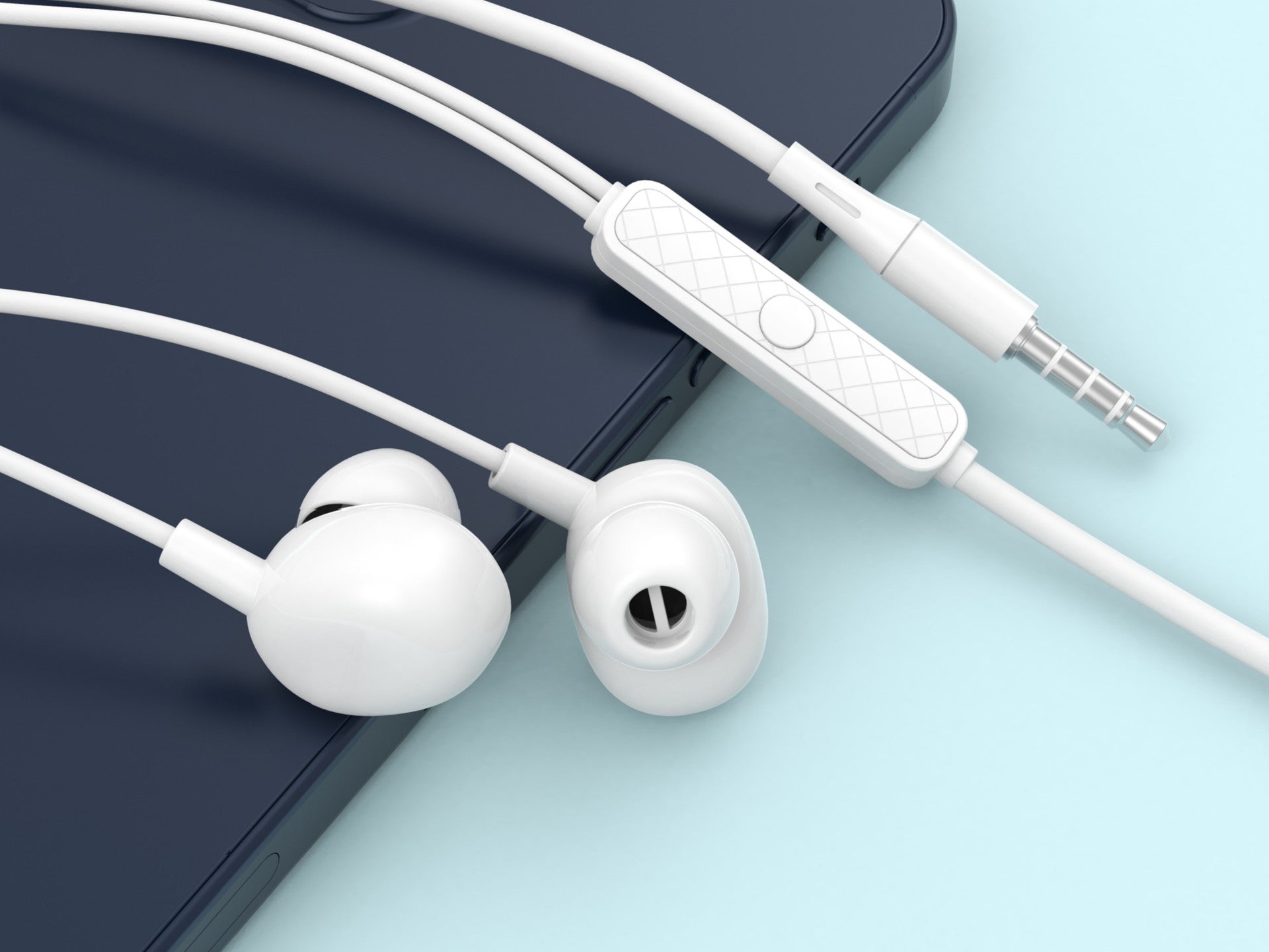 Techancy Auricular Com Fios De 3,5 Mm Branco TD8040, Auricular Com Função De Microfone, Compatível Com Telemóveis/Pc/Mp3, Etc.