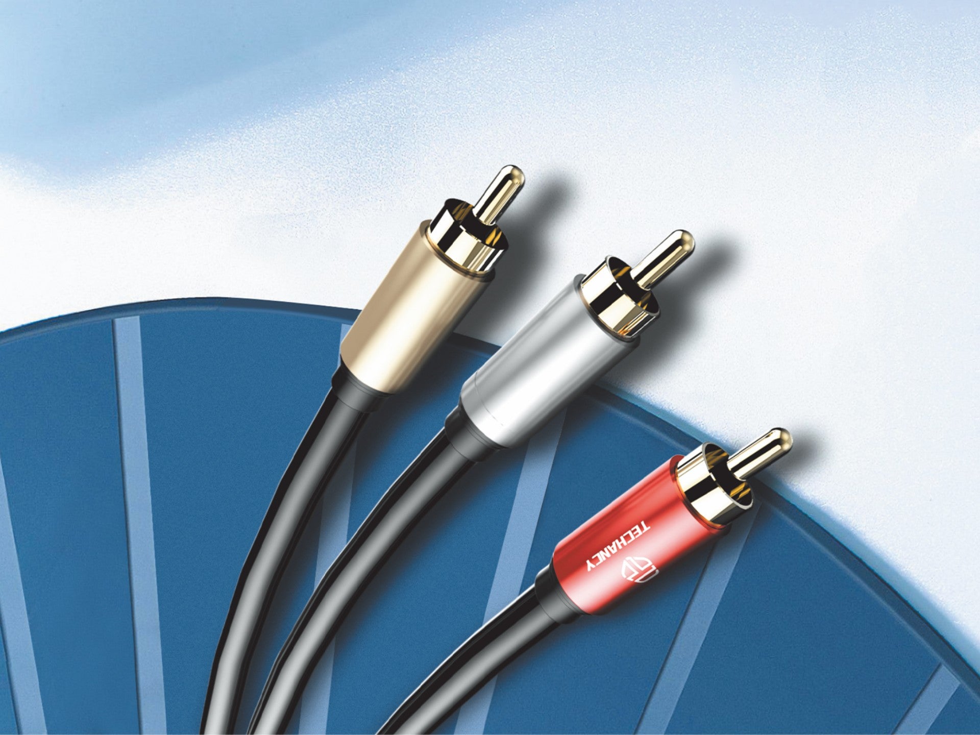 Techancy 3RCA to 3RCA Audio Cable 1.8m, TL7268, Black