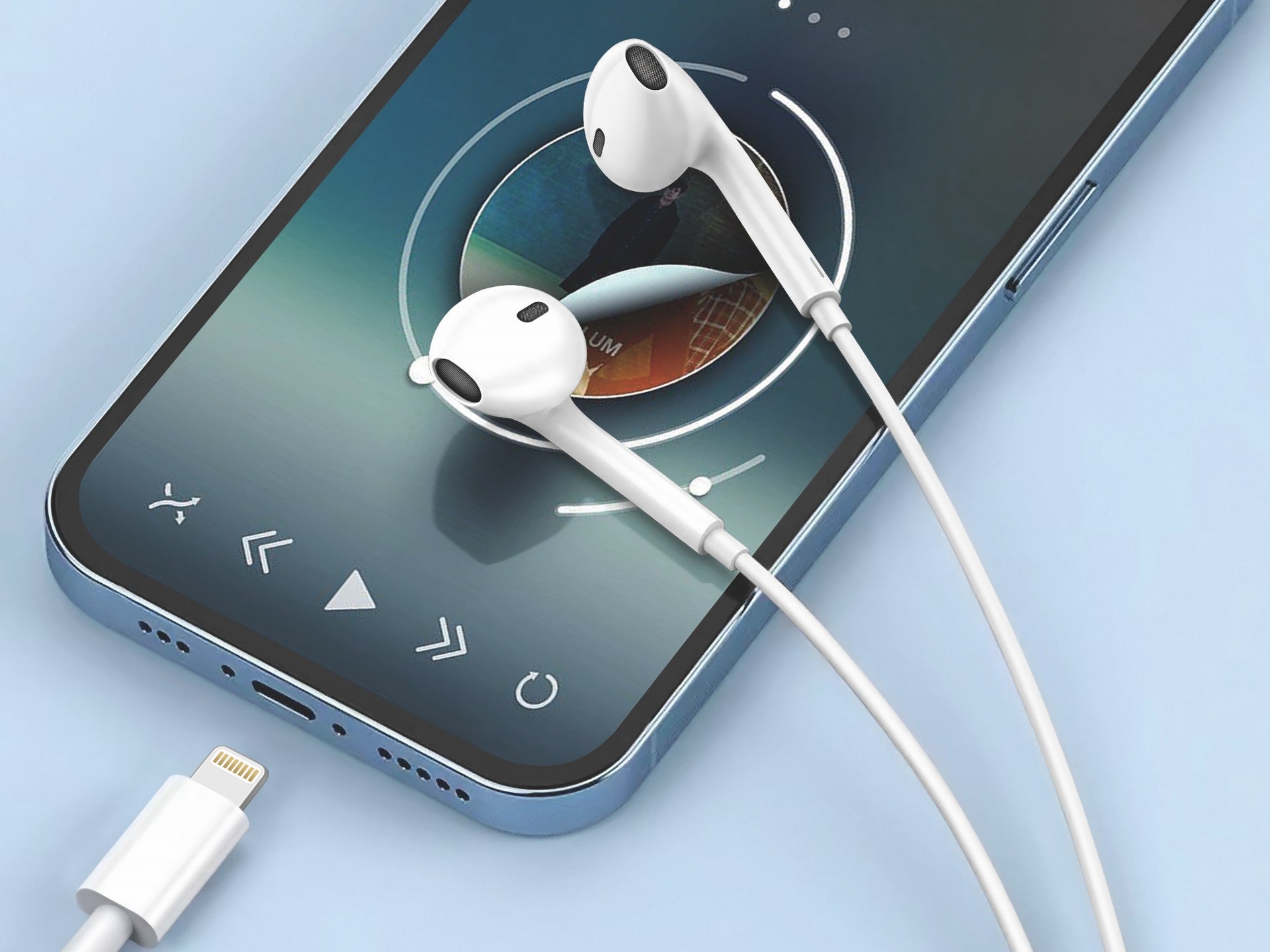 Auriculares con cable Techancy TD8084, Plug and Play, compatibles con IP8/X/11-14, 1,2 metros, estéreo, llamadas de voz