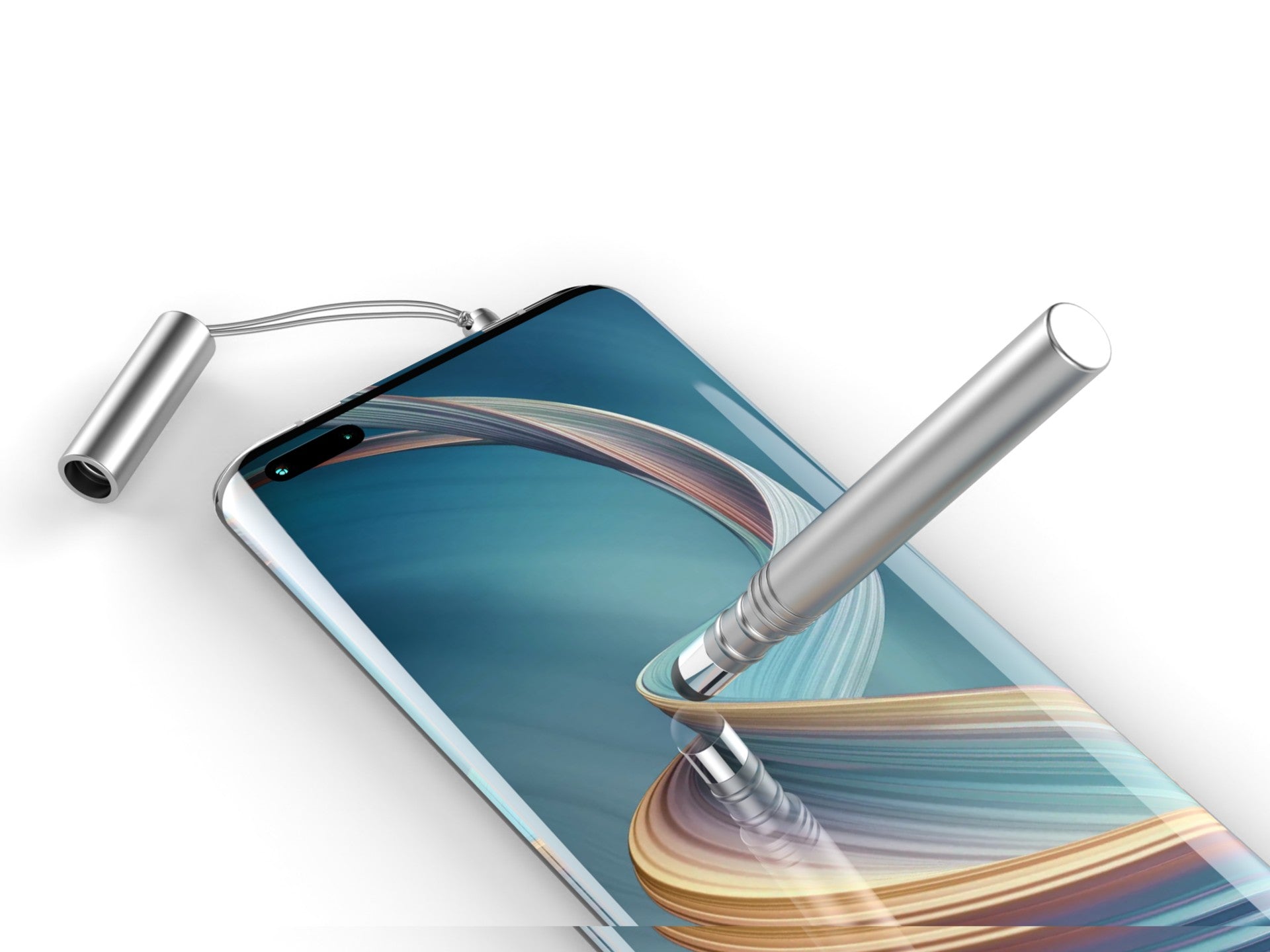Techancy Mini Stylus Silver TZ6297, sensibilidad precisa para teléfonos celulares y tabletas, con conector para auriculares para fácil almacenamiento.