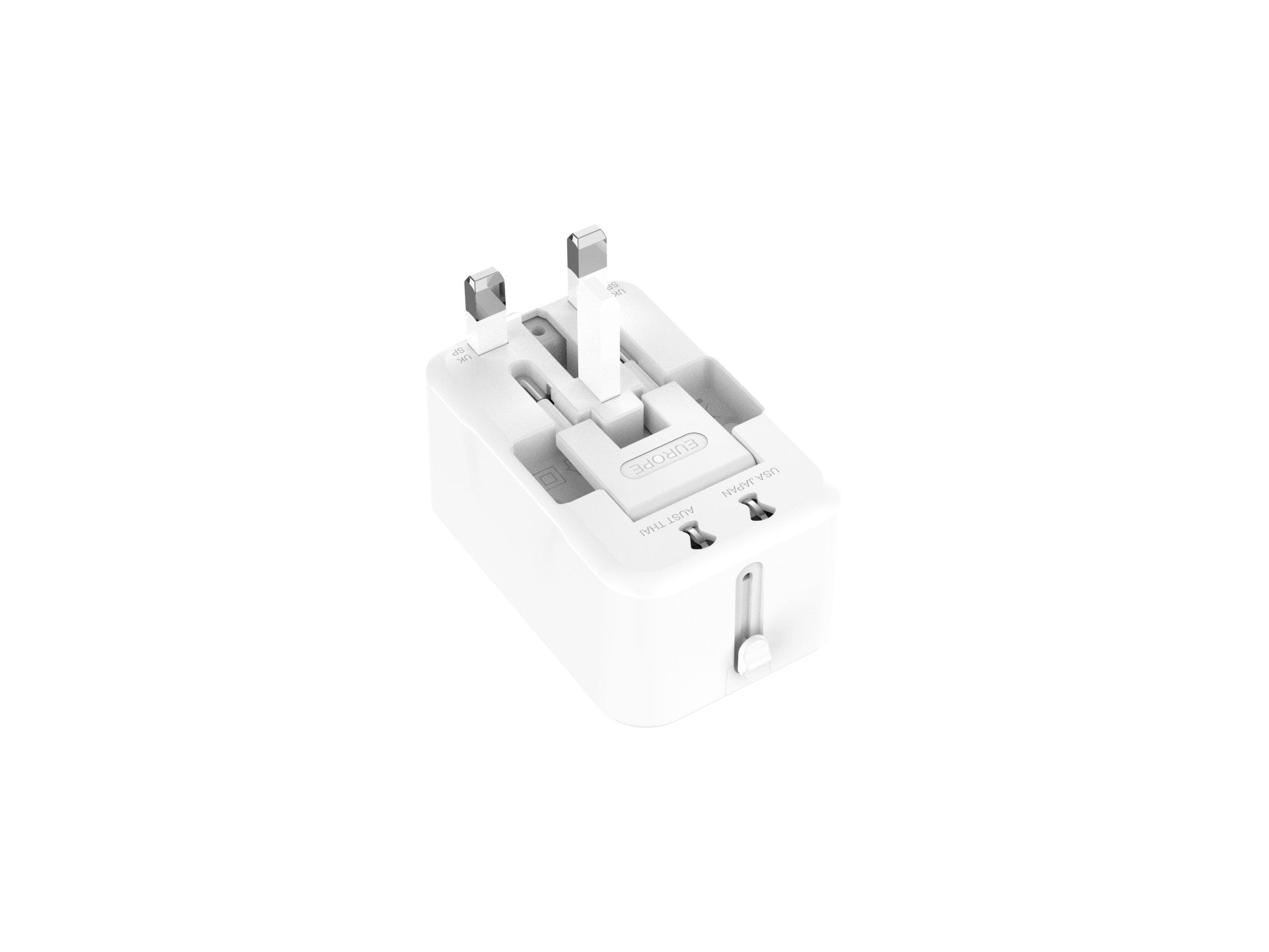 Techancy Universal Travel Adapter White MB2500, 2500W (Max.) Cross-Border Travel Plug Conversion Function