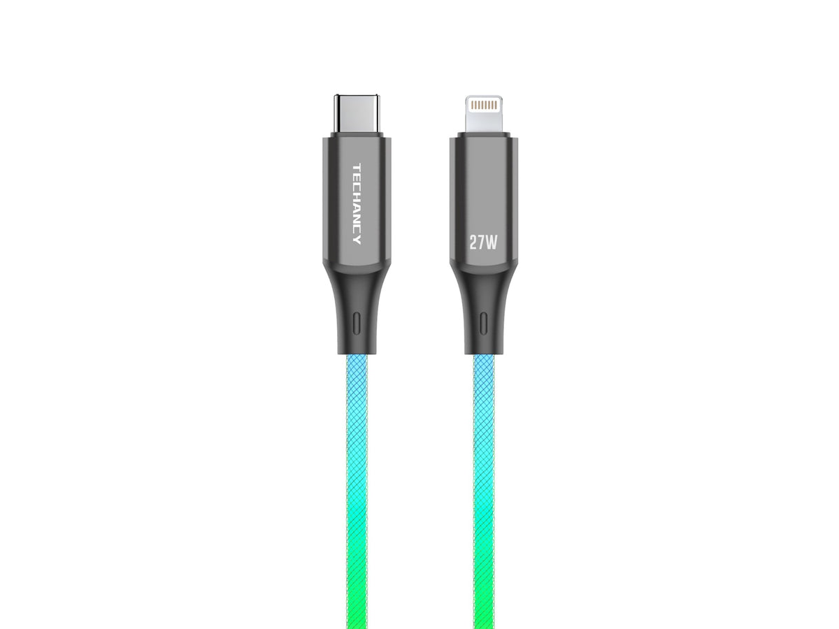 Cabo Techancy RGB 1 m — USB-C para Lightning (TM00357, 1)