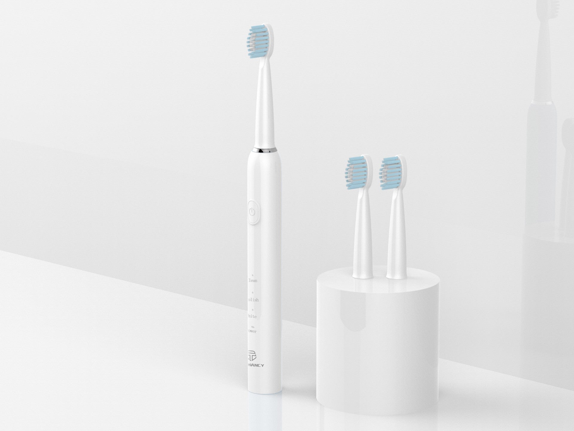 Techancy Escova De Dentes Eléctrica Branca KH6201, À Prova De Água IPX7, Cabeça De Escova Substituível, Bateria Recarregável