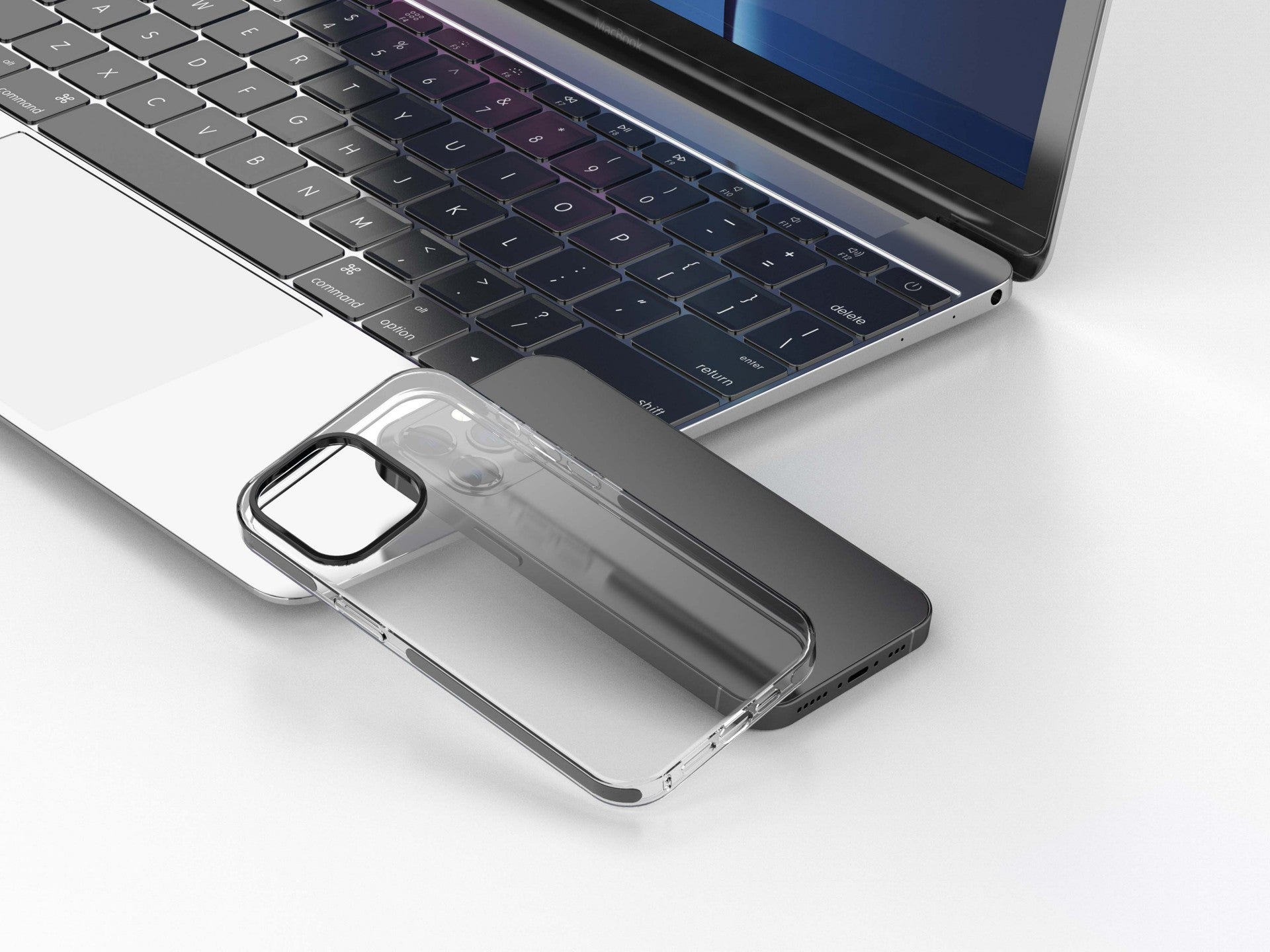 Techancy New Acrylic Clear Phone Case, KX5602, Compatible with iPhone 11 Pro Max, Clear + Black