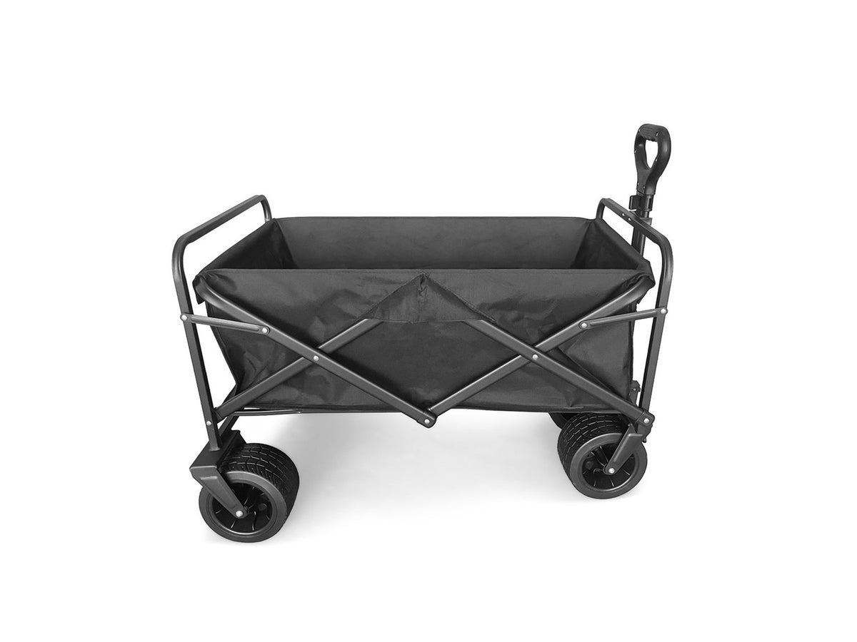 Techancy Carrinho Dobrável Multiusos TM25400 para Campismo e Compras, 4 Rodas, Pega Telescopica, Preto