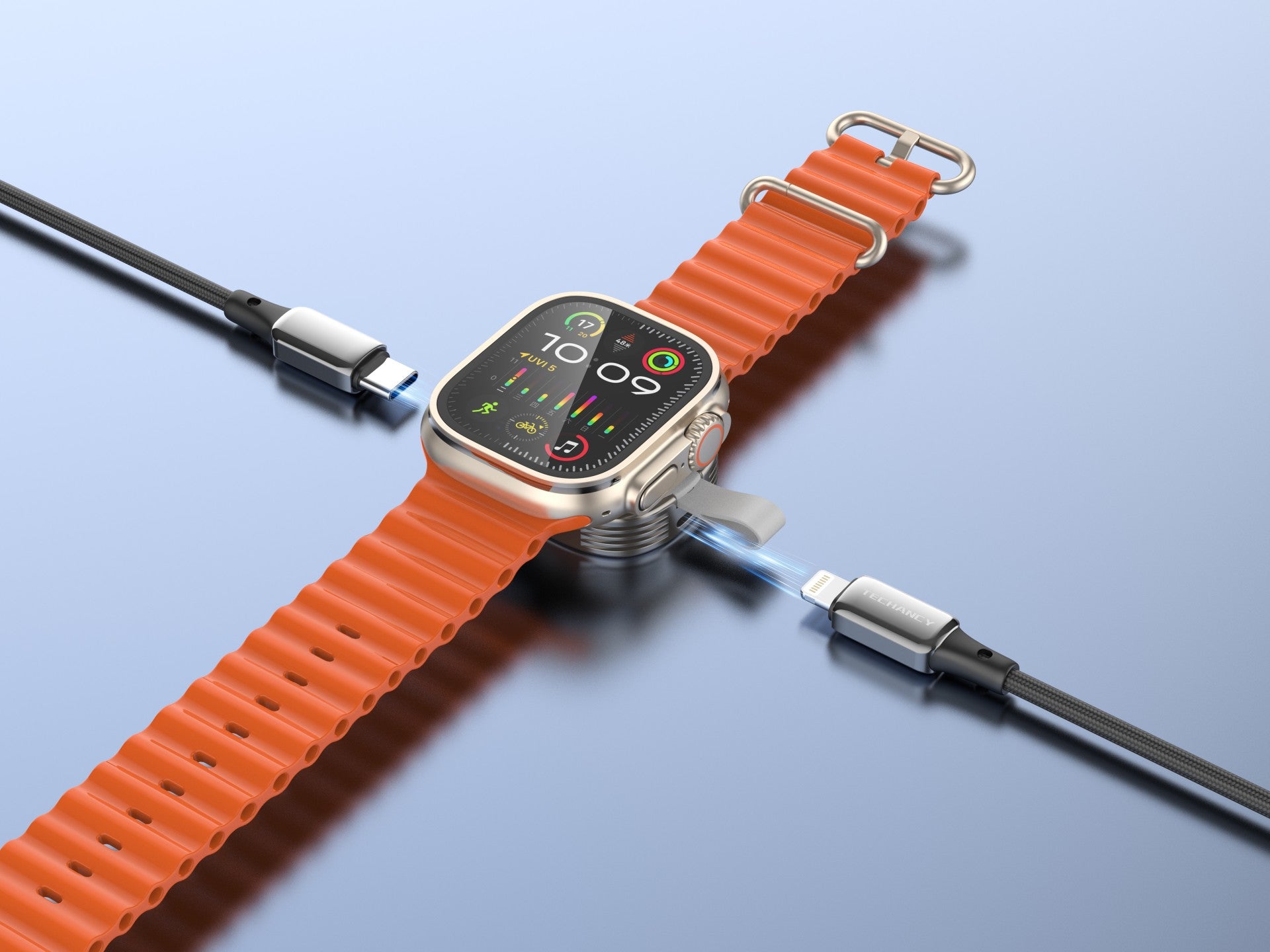 Cargador inalámbrico Techancy iWatch TF2800 de 2,5 W, imán potente, USB-C/Lightning, compacto, compatible con Apple Watch
