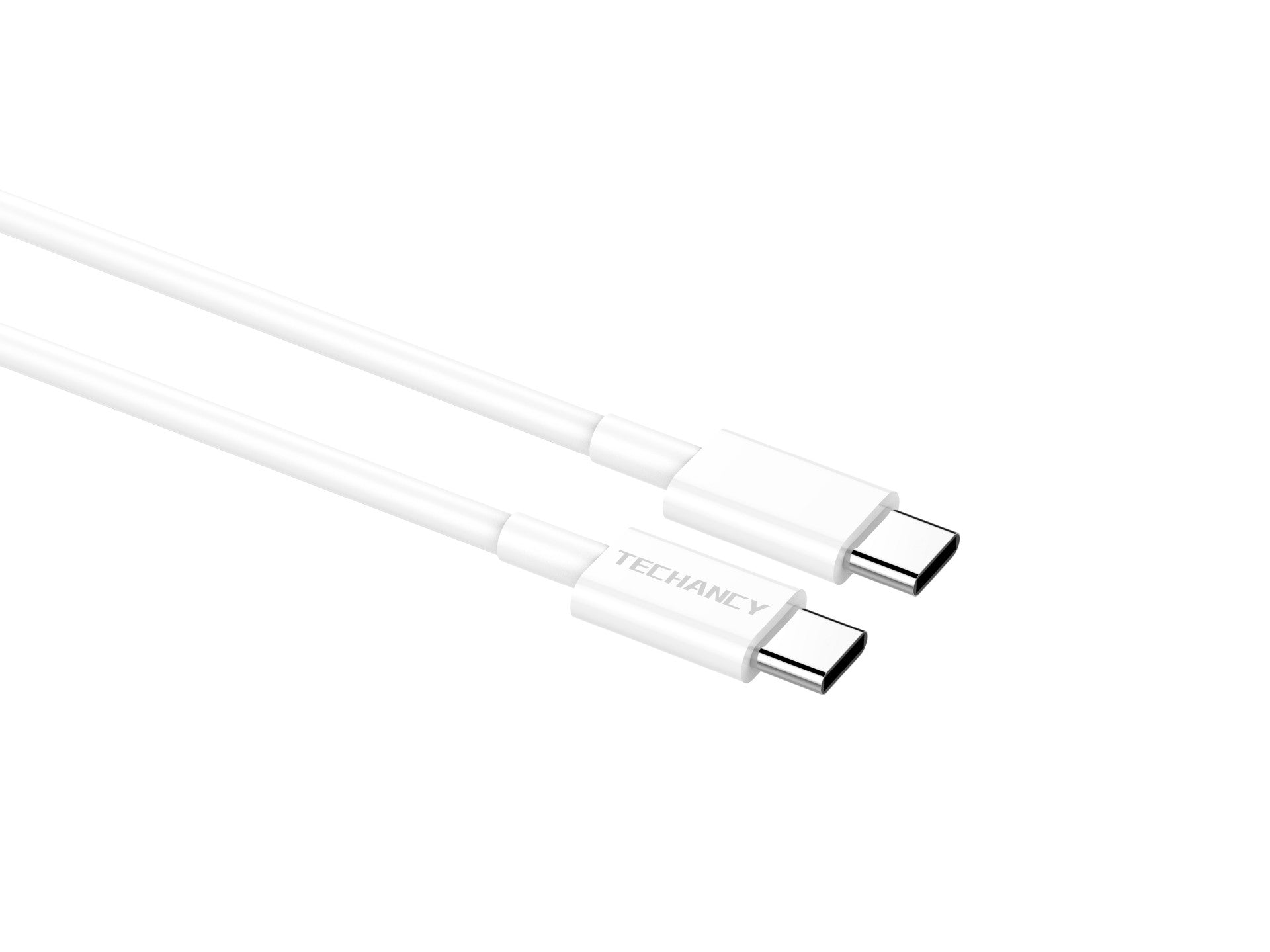 Techancy USB-C to USB-C Fast Charging Cable TB1724, 1 M White, Supports 60 W and PD Fast Charging Data