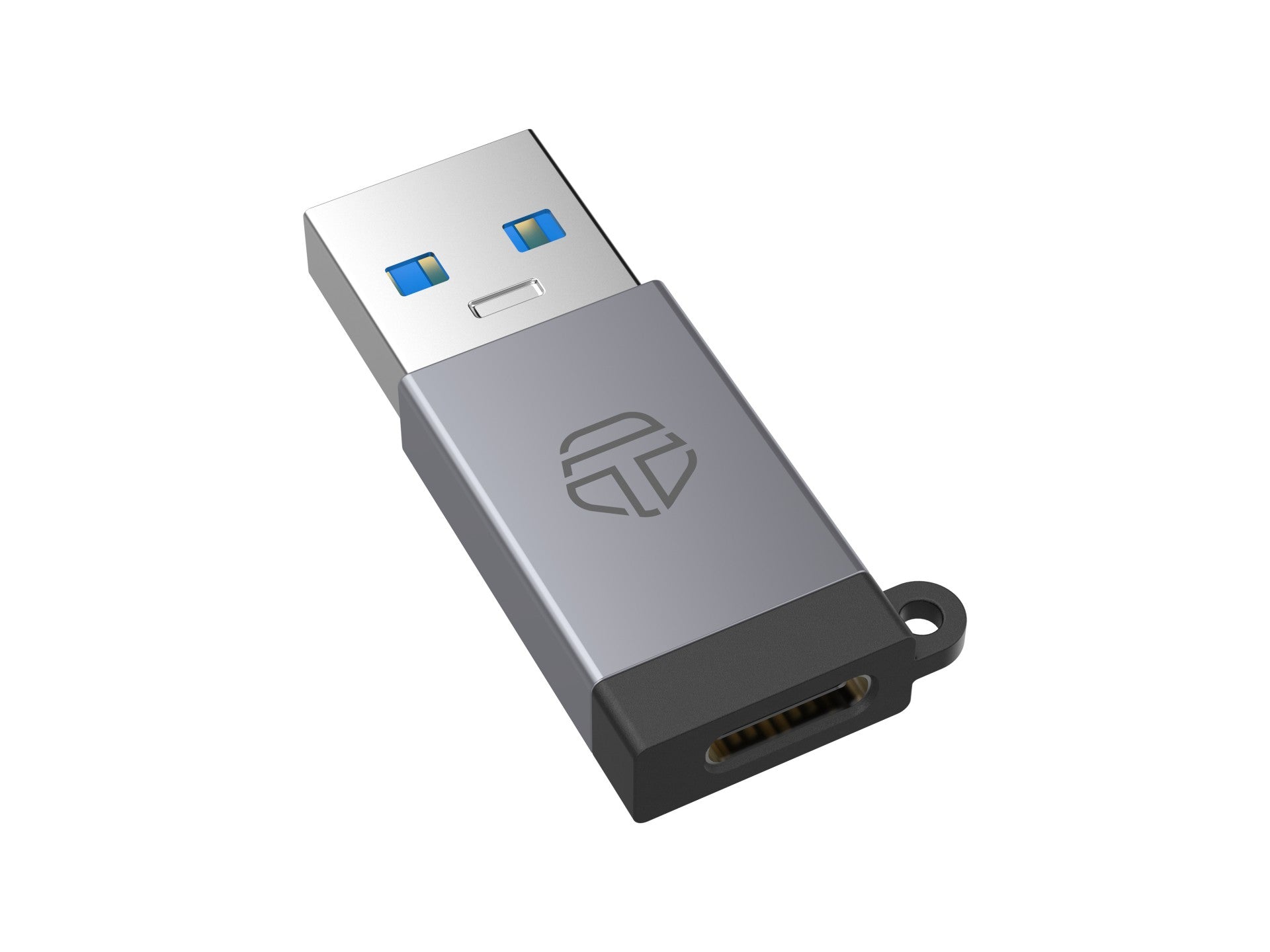 Techancy Adaptador USB-A para USB-C OTG KK2110 , liga de alumínio, suporte transferência de dados, carregamento