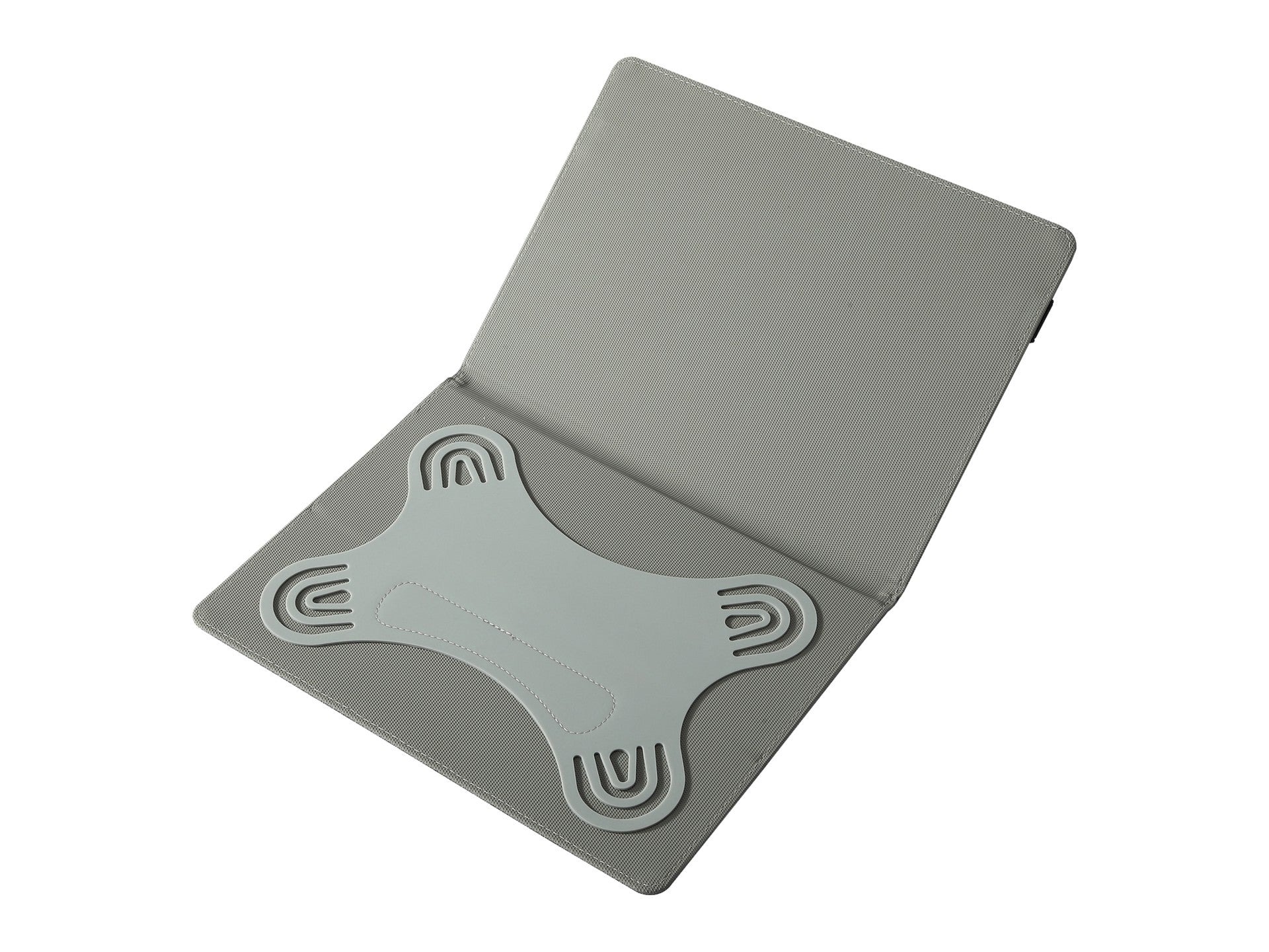 Techancy Capa Tablet TN1610 Universal Para 12-13 Polegadas Couro Silicone Ajustavel Multiangulos Faixa Elastico Antiderrapante Cinza