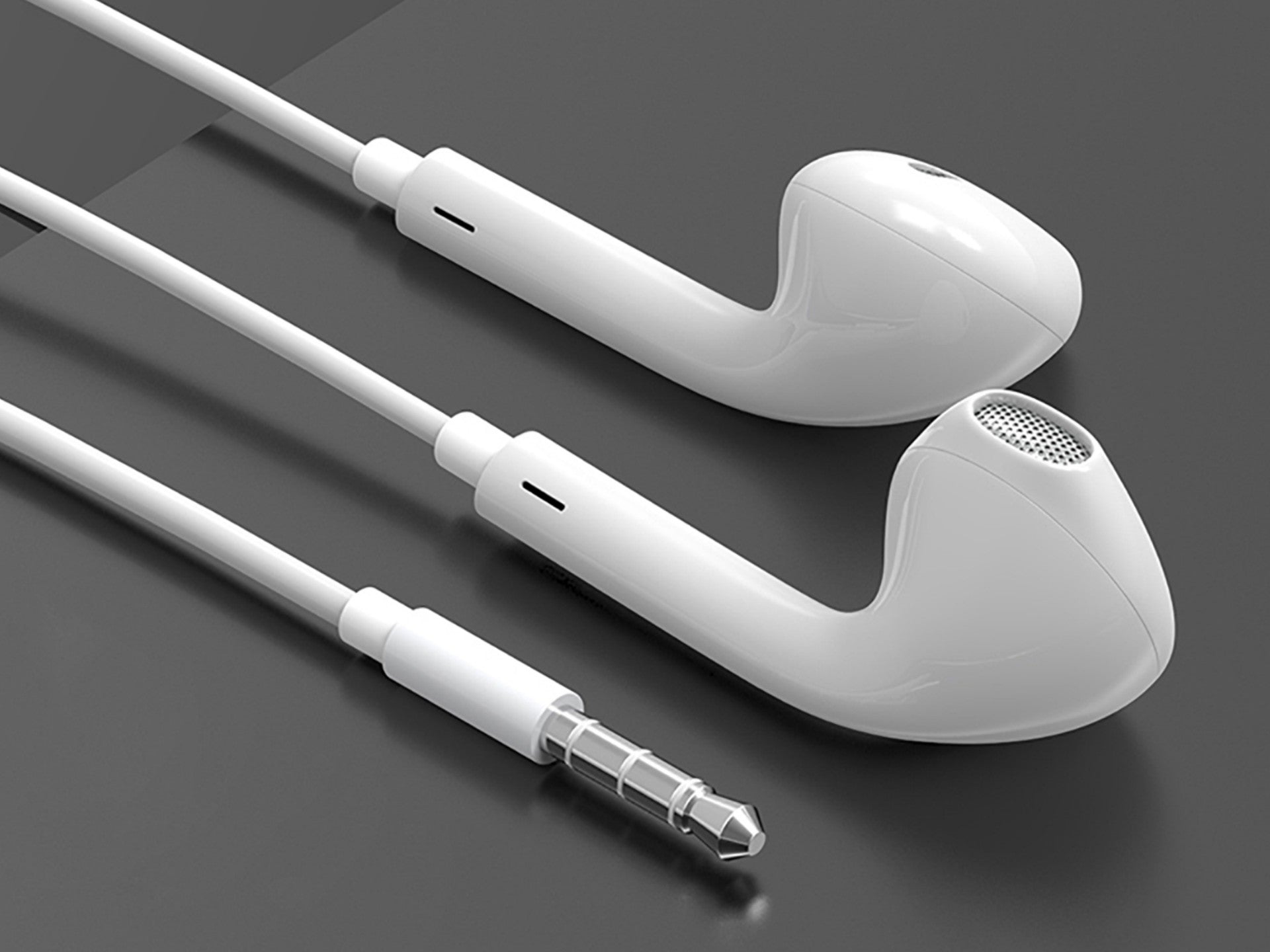 Techancy Auscultadores Intra-Auriculares Brancos 1,2 M TD8029, Com Controlo De Volume Do Microfone, Conetor De 3,5 Mm