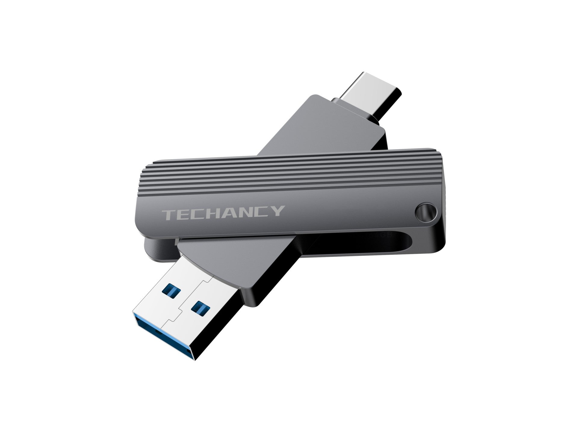 Techancy High-Speed ??USB 3.2 Flash Drive LB2904, 256GB, 2-in-1 Type CE USB-A Connector, Compatible with PC/Mobile/Mac