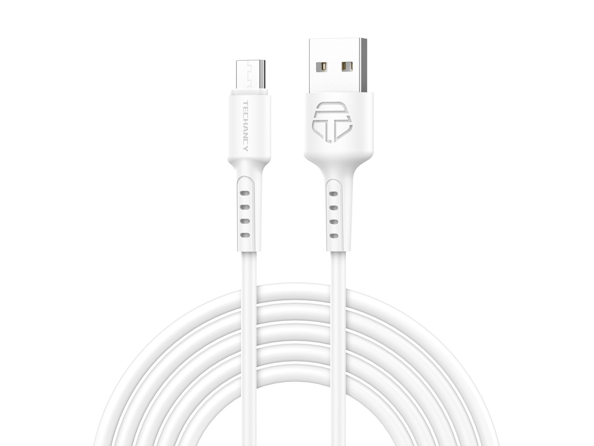 Techancy Cabo De Dados Branco TB1629, Cabo De Carregamento Rápido Usb Para Micro, 3 M/2,4 A, Compatível Com Dispositivos Android