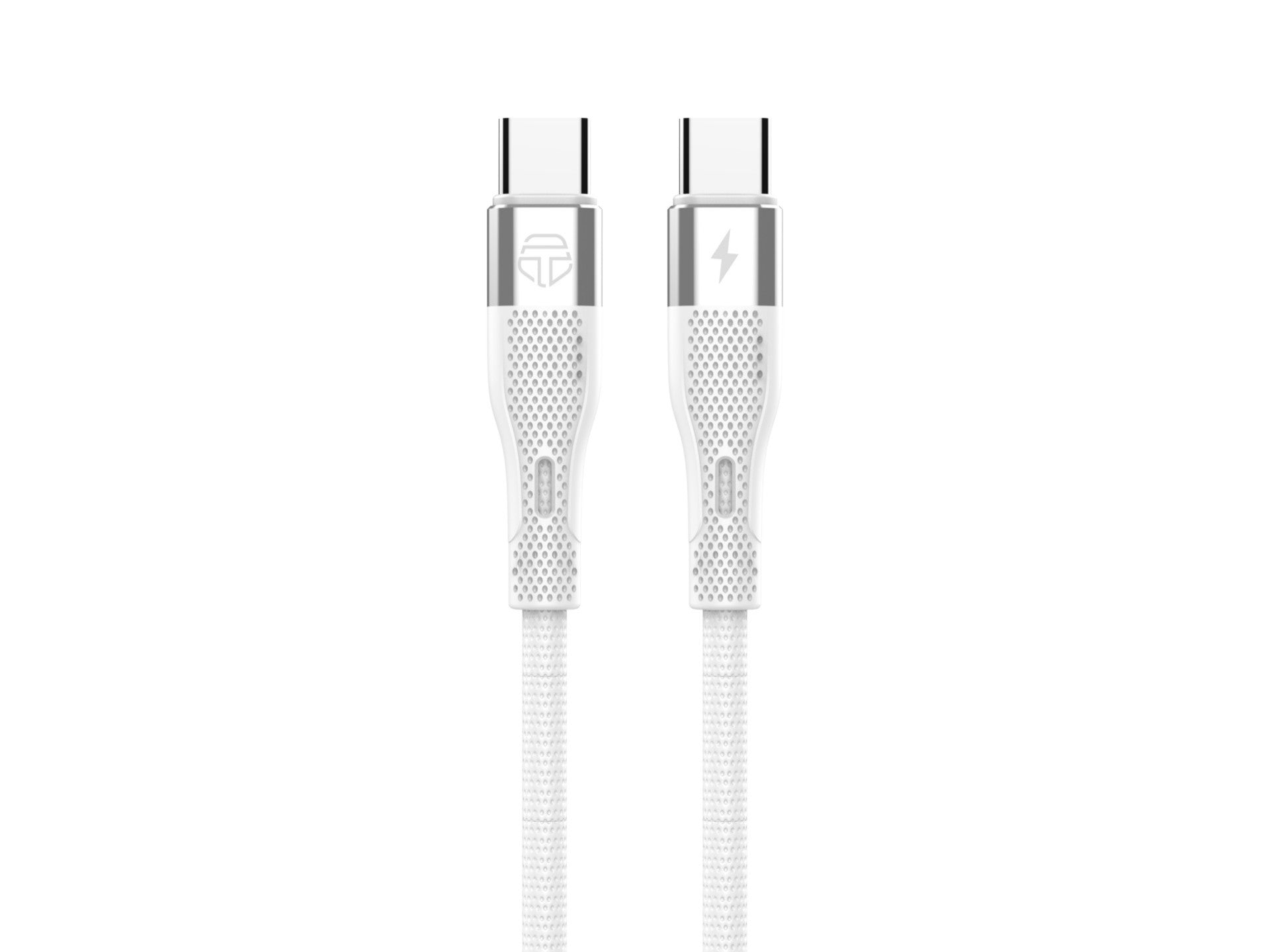 Techancy Cabo De Carregamento Rápido Pd Usb C Para Usb C Branco TB1779, Carregamento Rápido De 60 W, Comprimento 1 M