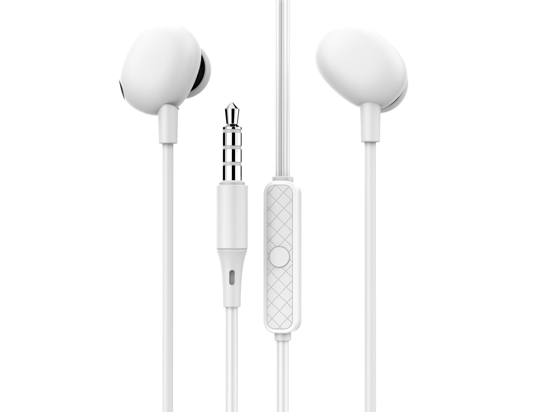 Techancy Auricular Com Fios De 3,5 Mm Branco TD8040, Auricular Com Função De Microfone, Compatível Com Telemóveis/Pc/Mp3, Etc.