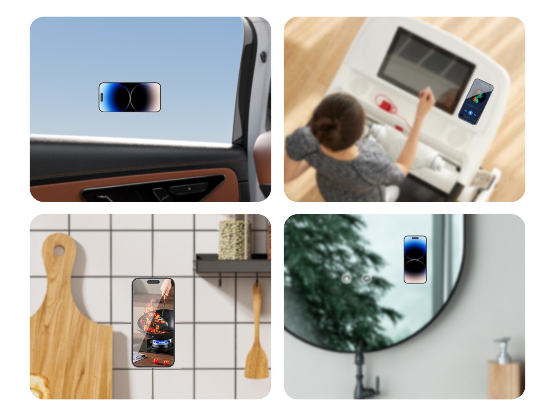 Techancy TZ6302 Suction Cup Mount for Mobile Phone Tablet Eco-Friendly Silicone 24 Suction Cups Strong Fixation Reusable Durable Washable White