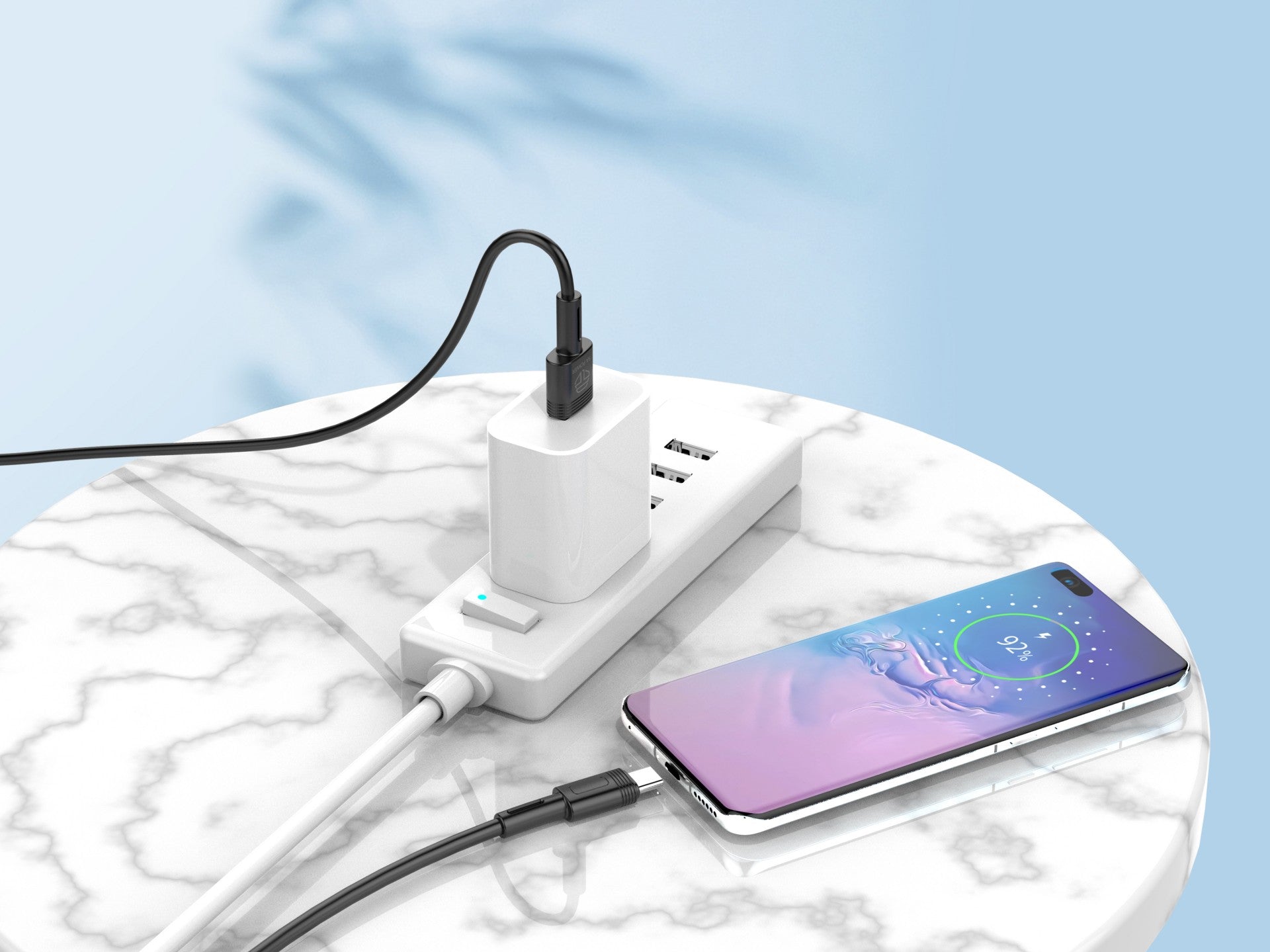 Techancy Fast Charging Data Cable 5A 1m Black TB1728, Usb-Type C Interface, Supports Data Transfer.