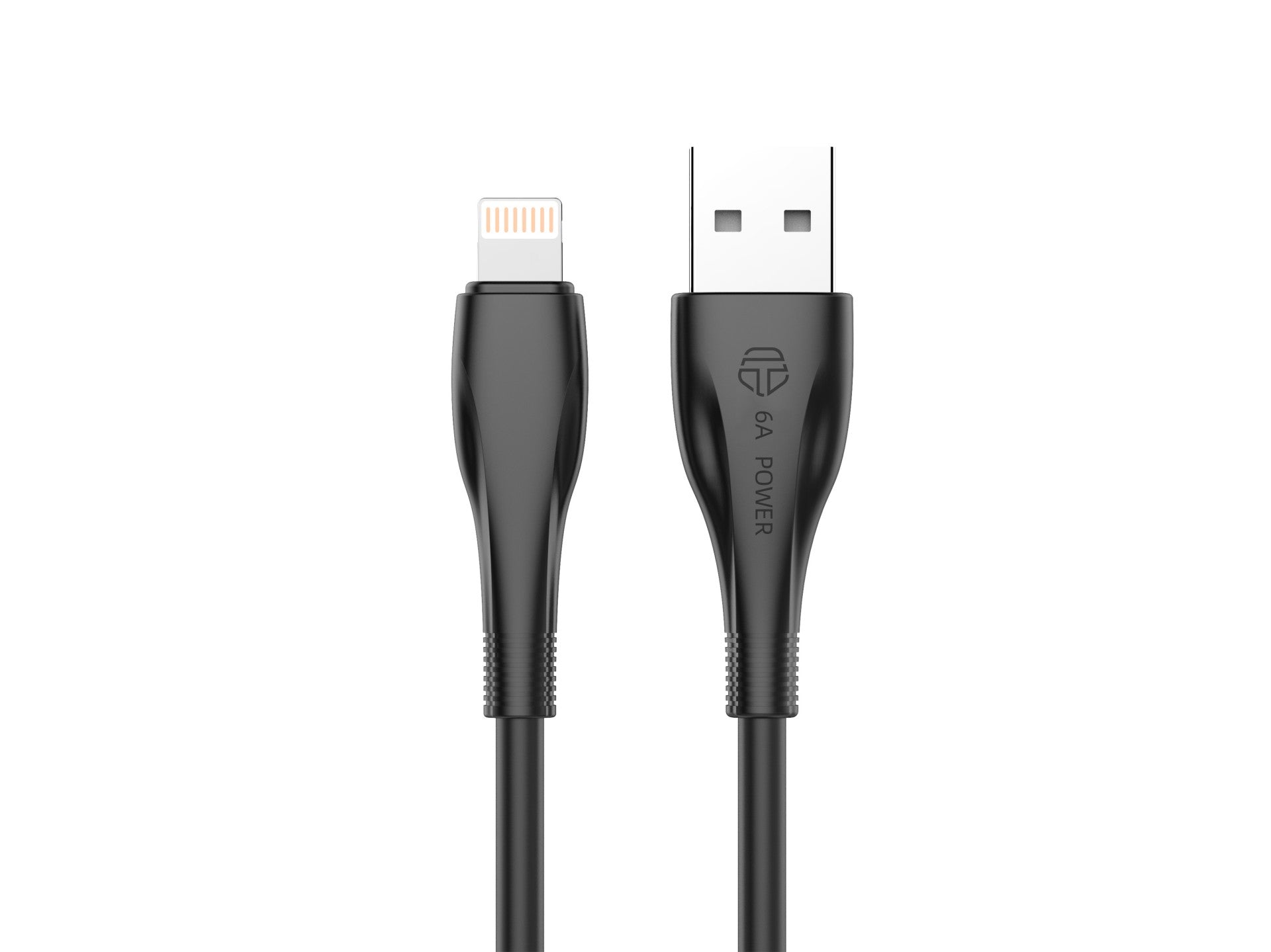 Cable de datos de carga superrápida Techancy 6A, negro TB1763, puerto USB-Tip8/X/11-14, 1 m de longitud, carga rápida
