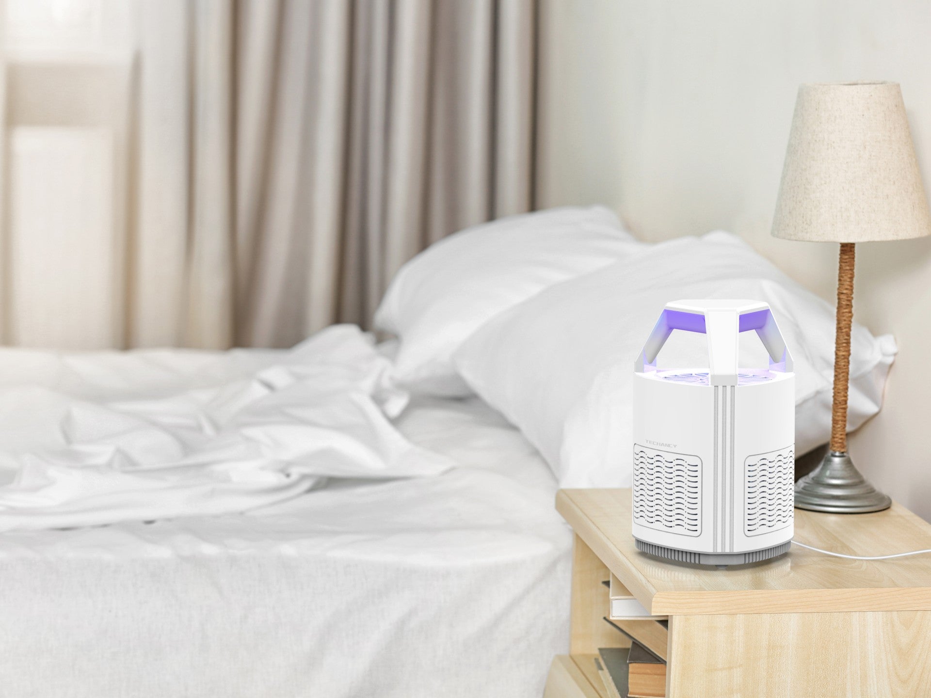Techancy USB Powered Photocatalytic Mosquito Repellent, KM1203, Photocatalytic, Physical Capture, Integrated Ventilation, White