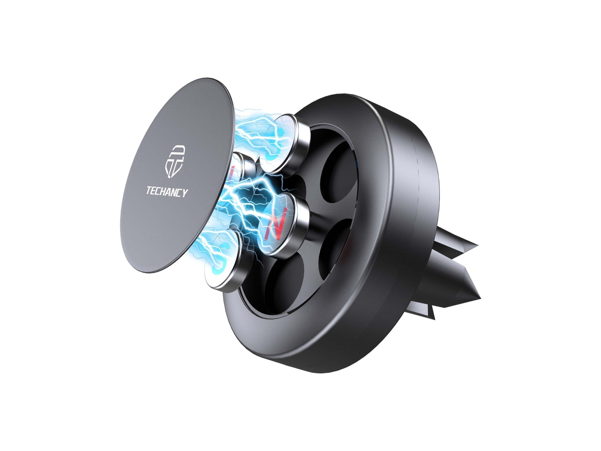Techancy Suporte Magnetico para Telemovel TI2345 Suporte de Ventilacao para Carro Rotacao 360 Graus Compativel com iPhone e Android Preto