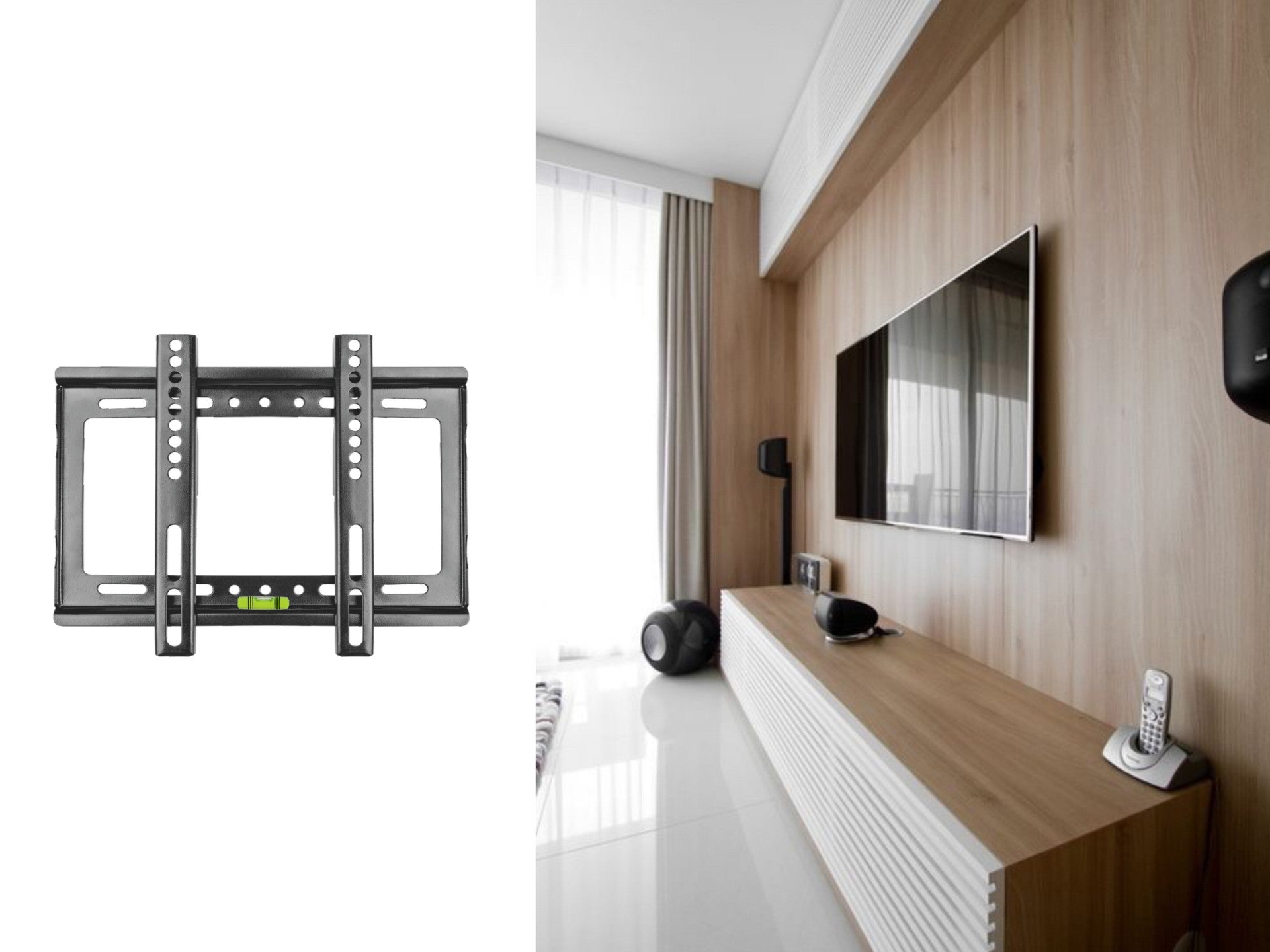 Suporte de parede para TV Techancy, 25 kg, TI2287, compatível com TVs de 26 a 43 polegadas, preto