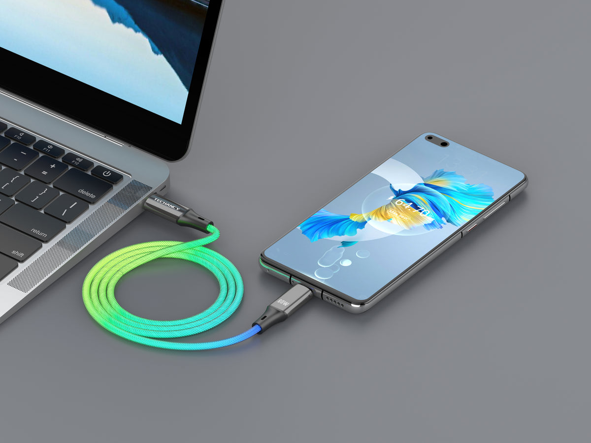 Cabo Techancy RGB 1 m — USB-C para USB-C (TM00358, 2)