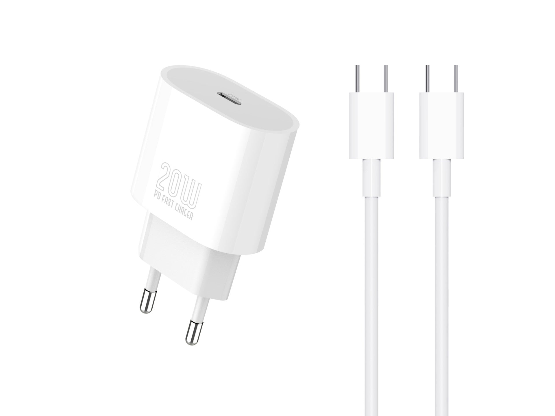 Techancy TA2824 PD3.0 20W Charger with USB-C to USB-C Cable Compatible with Tablets Laptops Android Phones