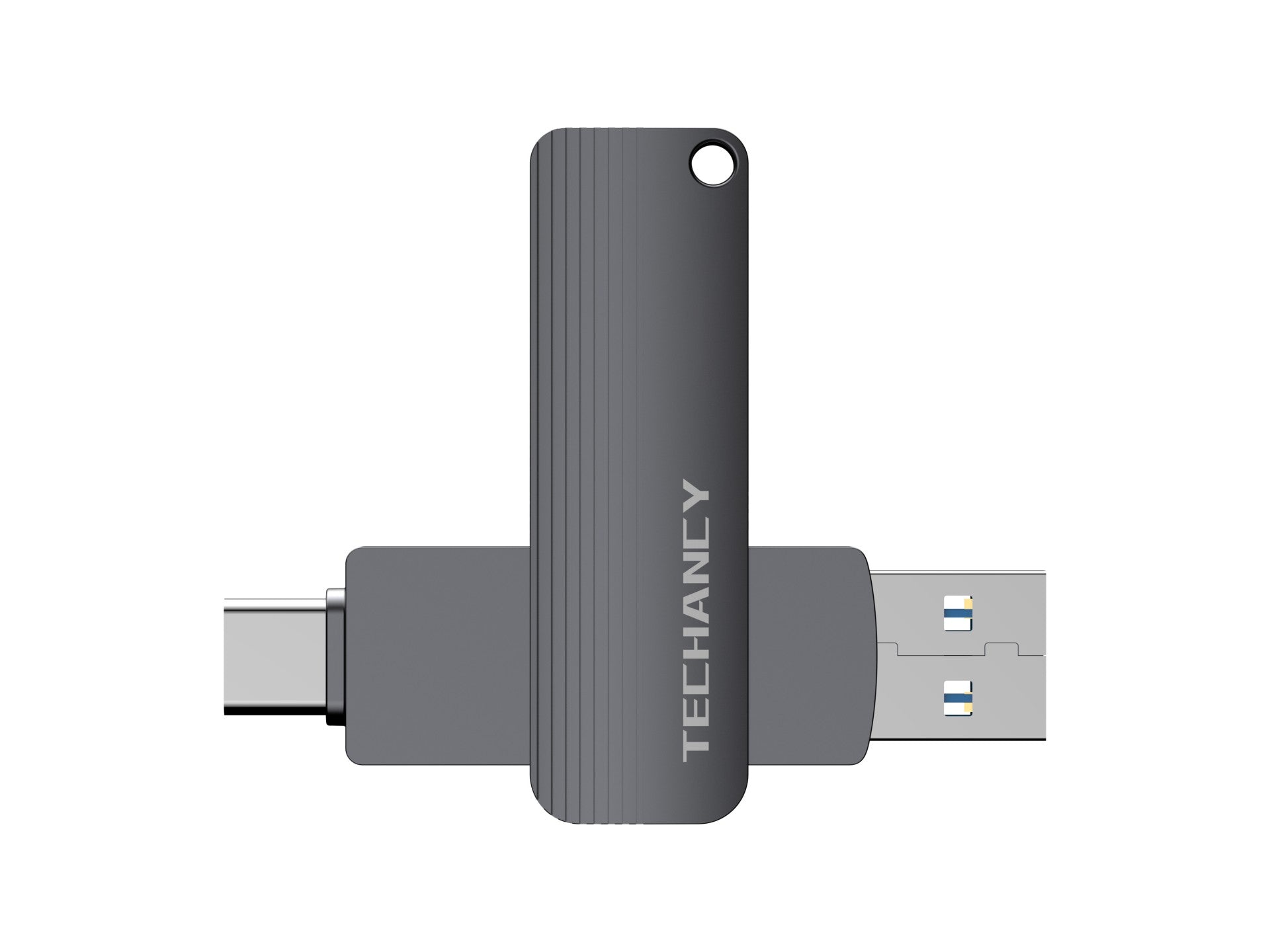 Techancy High-Speed ??USB 3.2 Flash Drive LB2904, 256GB, 2-in-1 Type CE USB-A Connector, Compatible with PC/Mobile/Mac