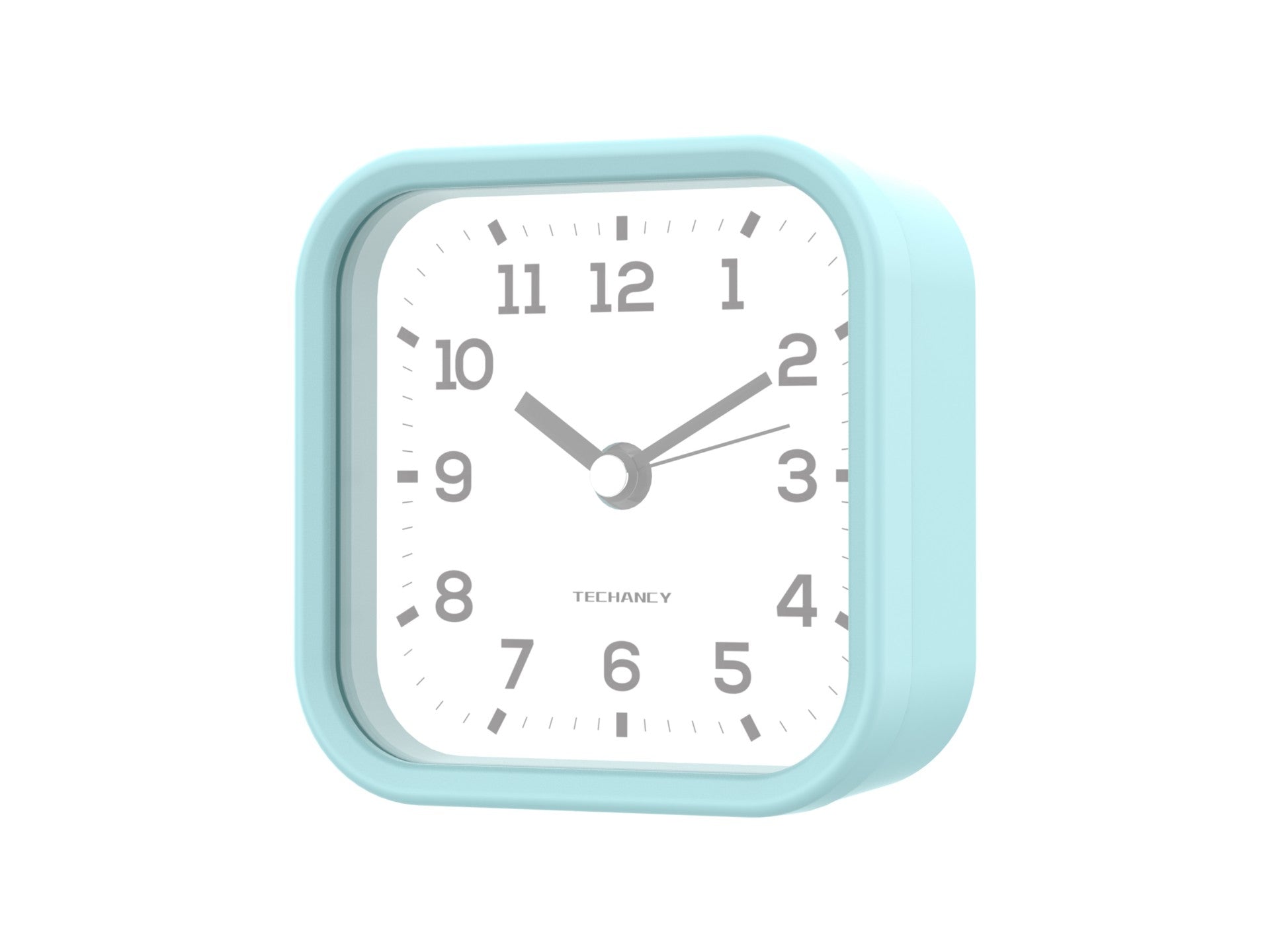 Techancy Mini despertador de mesa ME2623 silencioso números grandes espelho HD corpo ABS portátil para quarto e escritório cor azul