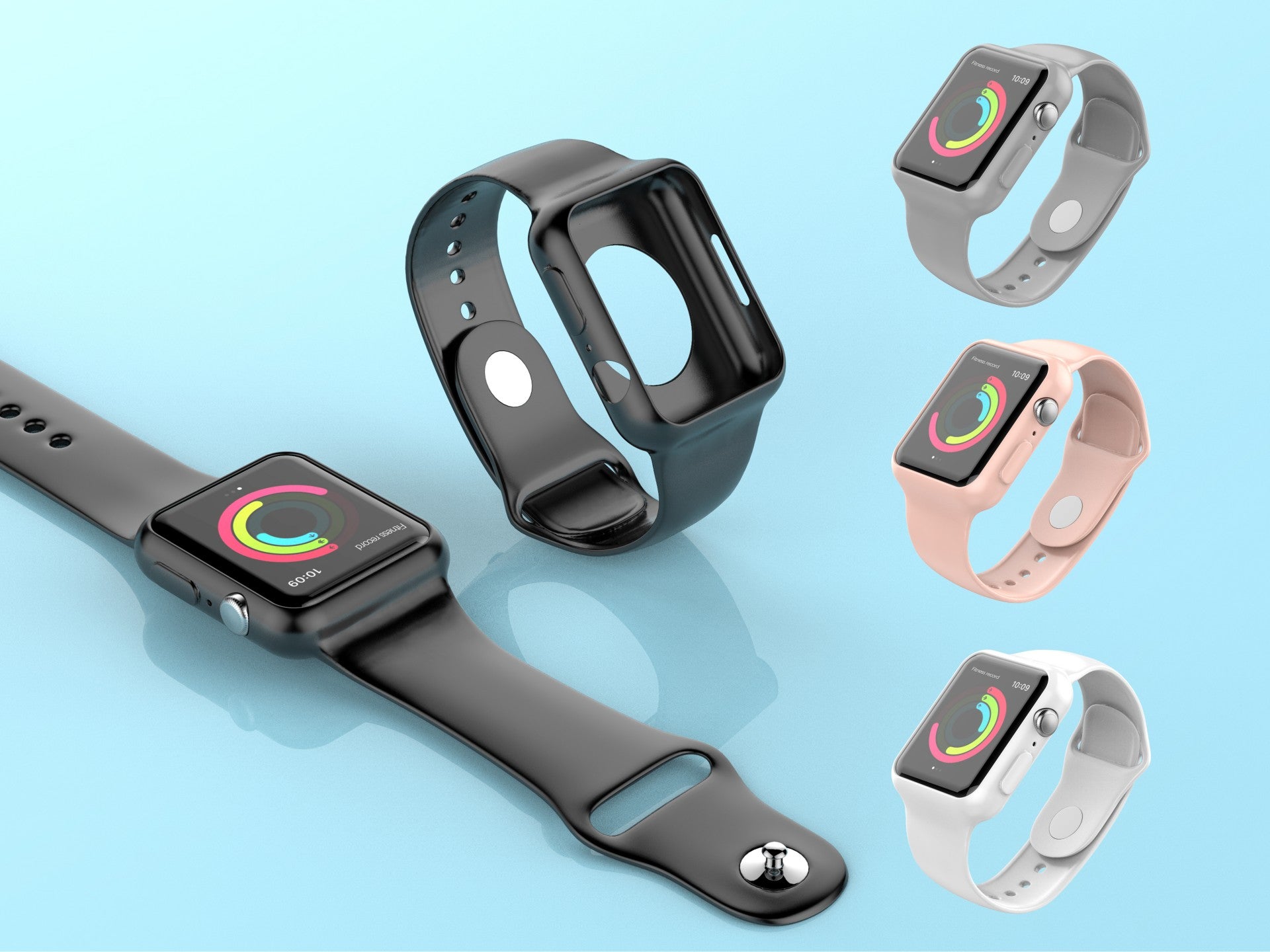 Pulseira para relógio totalmente adesiva Techancy, KC2112, compatível com Apple Watch 38-40 mm, rosa