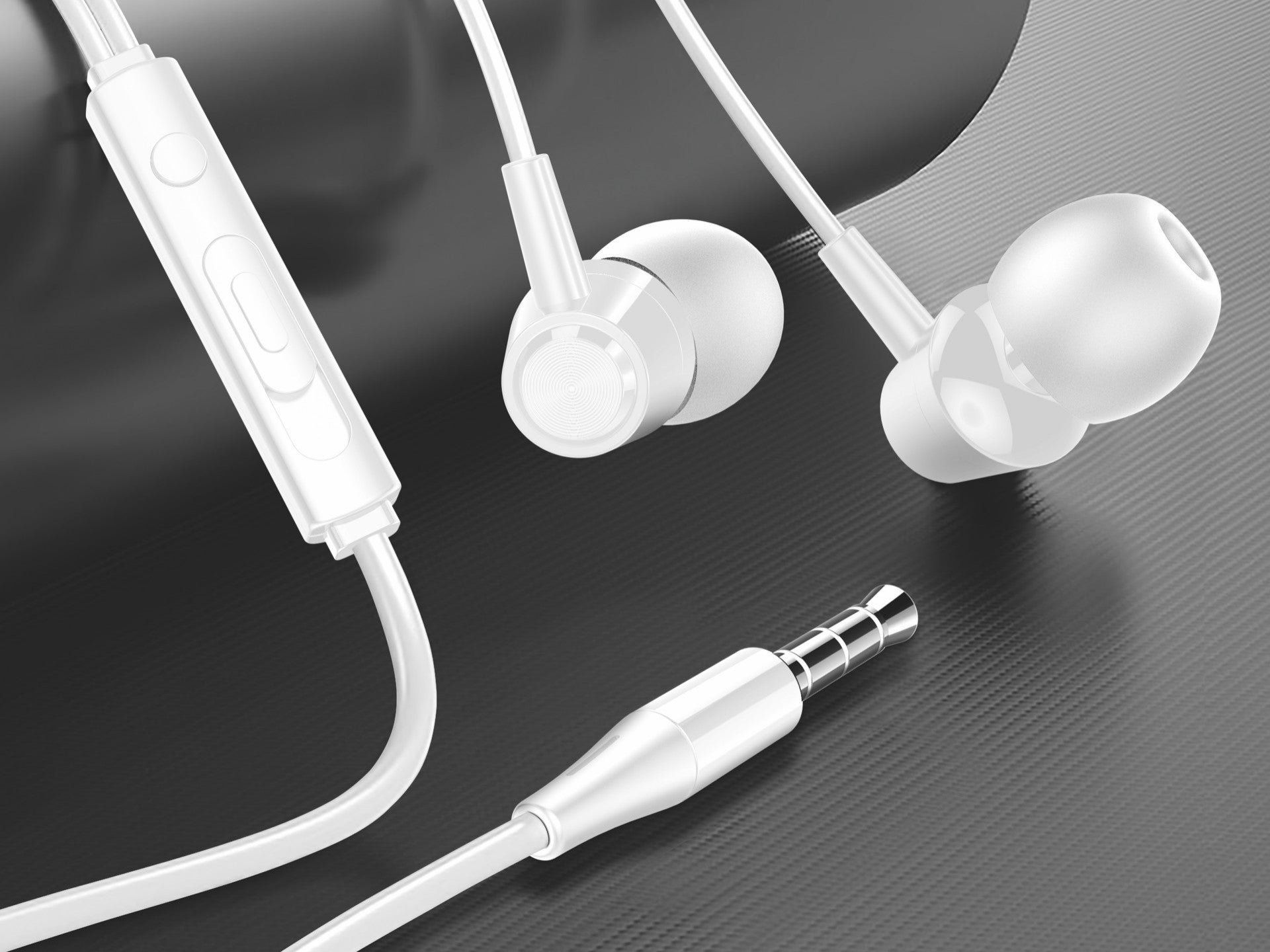 Techancy Auricular In Ear com Fio 3.5mm TD8025 Estereo Confortavel Som Claro com Controlo em Linha para Telemovel e Tablet