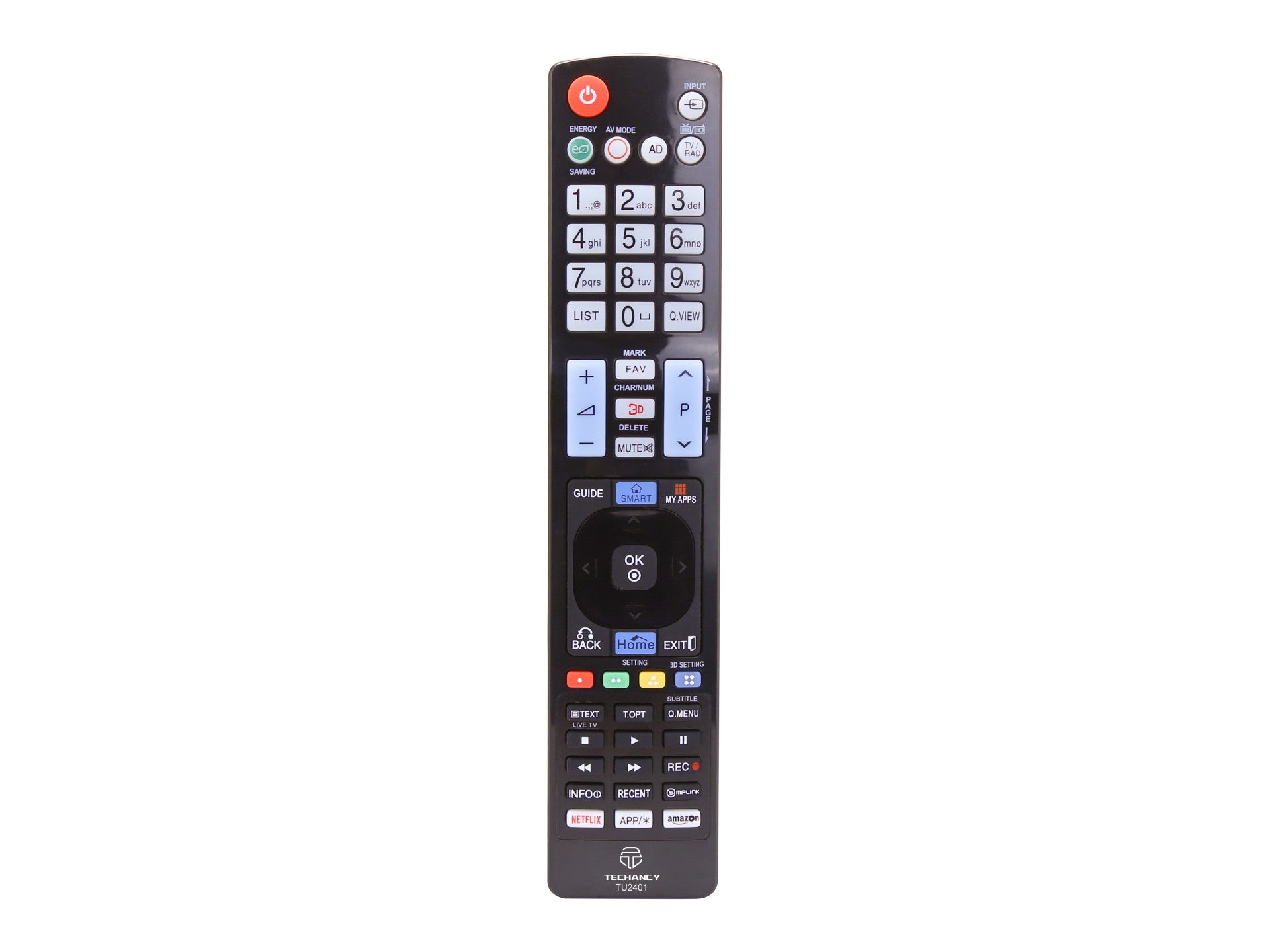 Techancy Controlo Remoto Do Televisor  TU2401, Alcance Sem Fios De 8m, Compatível Com Televisores Lg, Ligação Auto-Adaptável