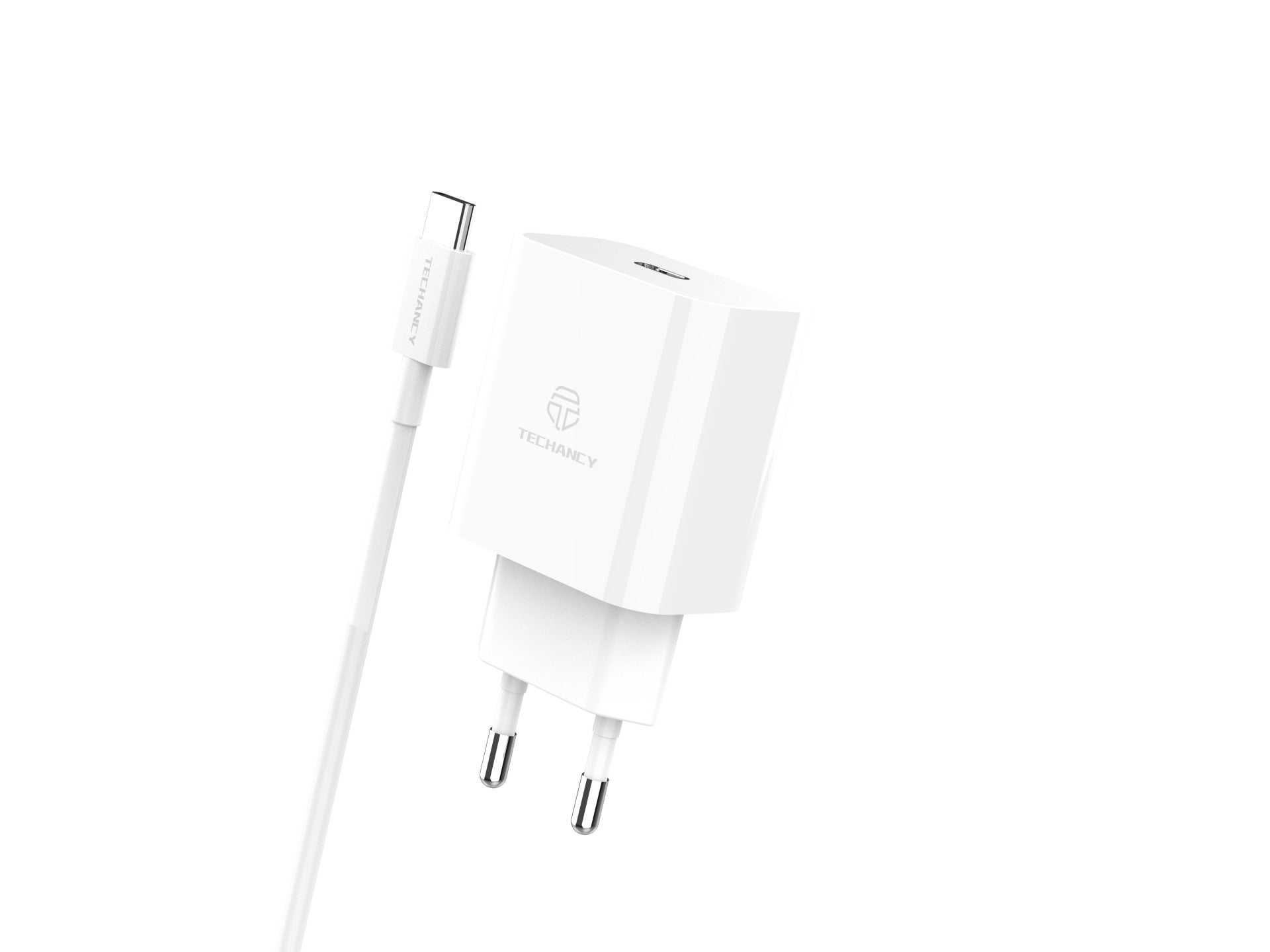 Techancy Carregador de 33 W, TA2814, com cabo USB-C para Type-C de 1 m/60 W PD de carregamento rápido Branco