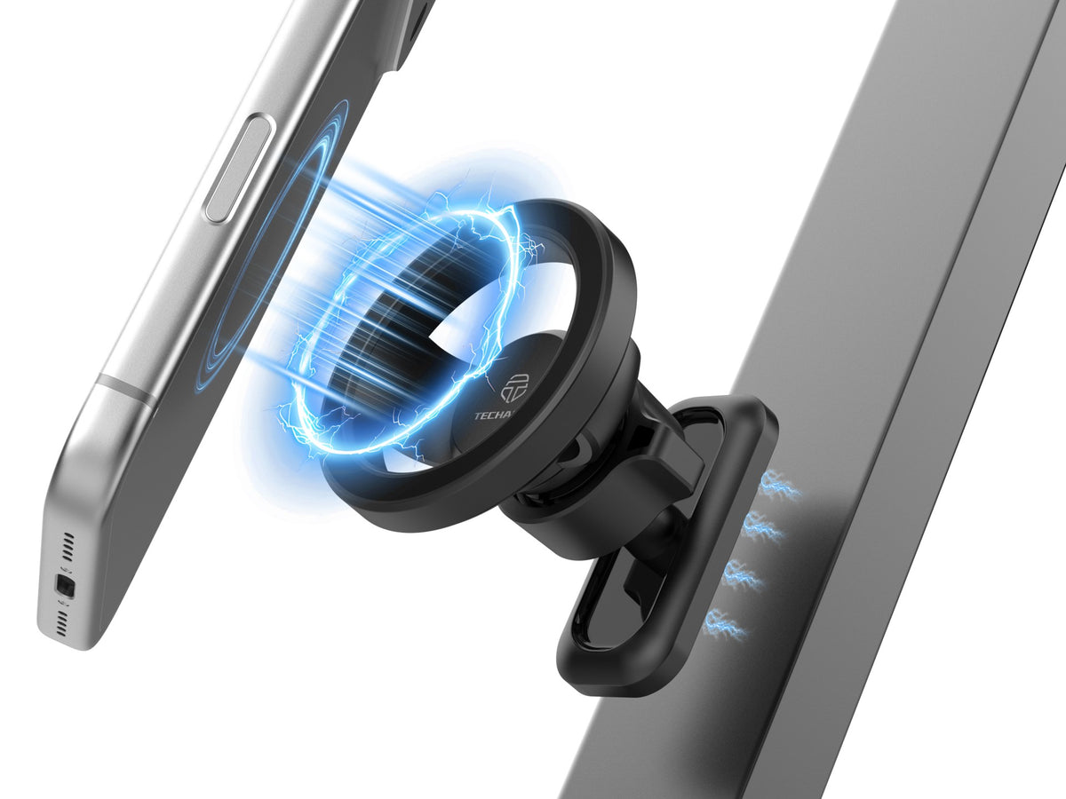 Suporte Magnetico Dupla Face para Telemovel Techancy TI2349, Imanes N52, Rotacao 360 Graus, Dobravel, Multiusos, Preto