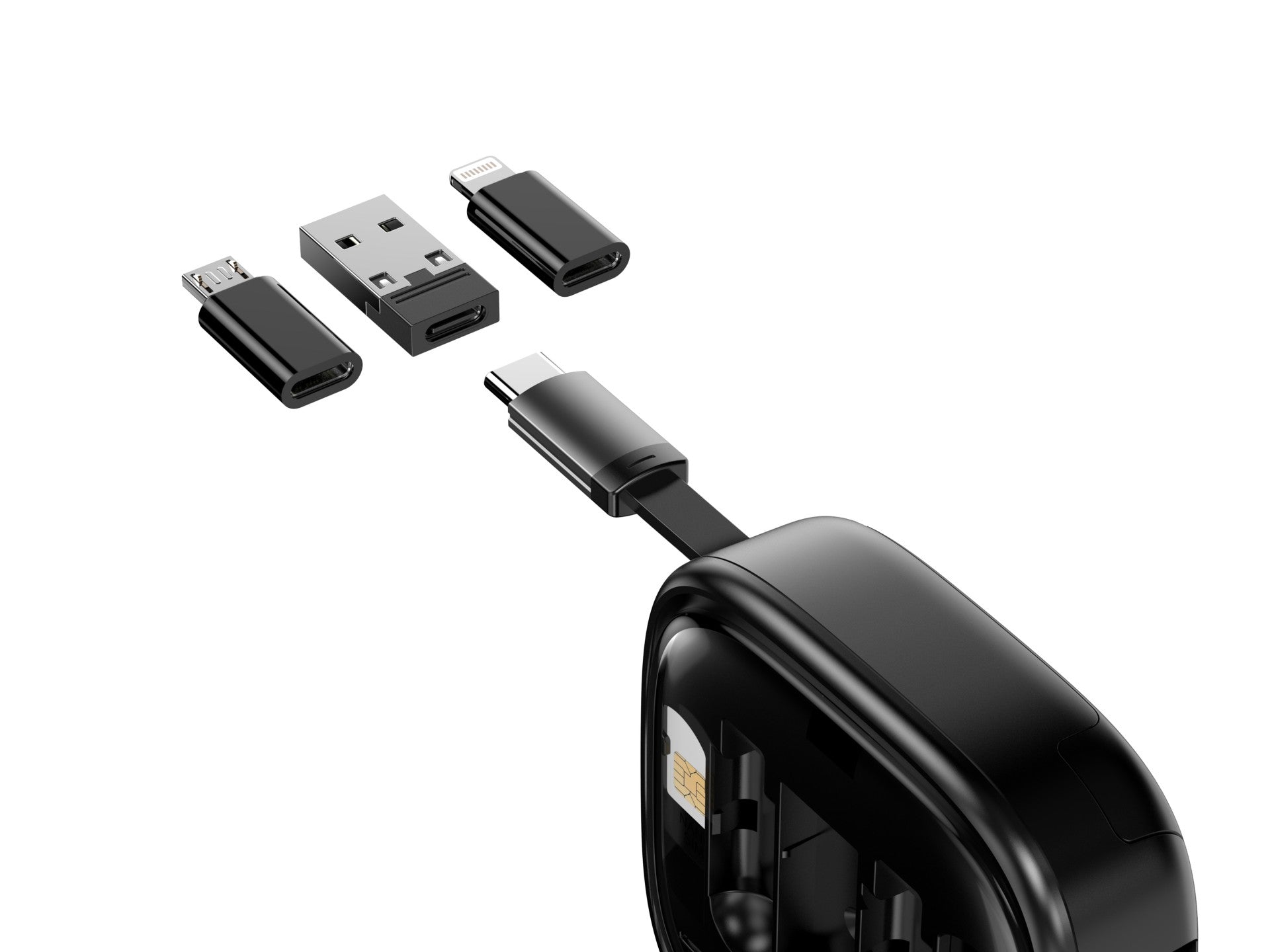 Techancy Cabo De Dados Multifunções Otg Kit TV3758, Várias Combinações Para Combinar, Carregar E Transferir/Armazenar Dados
