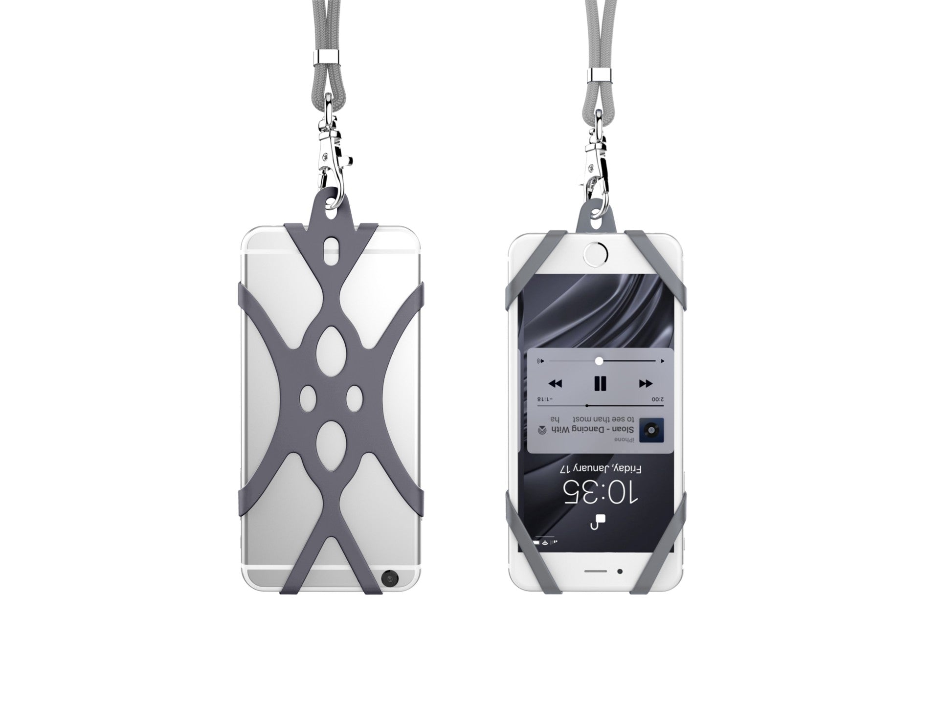 Techancy 80cm Universal Silicone Mobile Phone Holder, KC2113, compatible with all mobile phone models, grey.