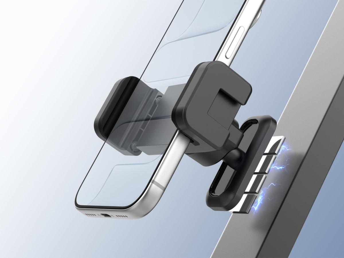 Suporte com Clip para Telemovel Techancy TI2350, 58-88mm, Base Magnetica N52, Rotacao 360 Graus, Multiusos, Preto