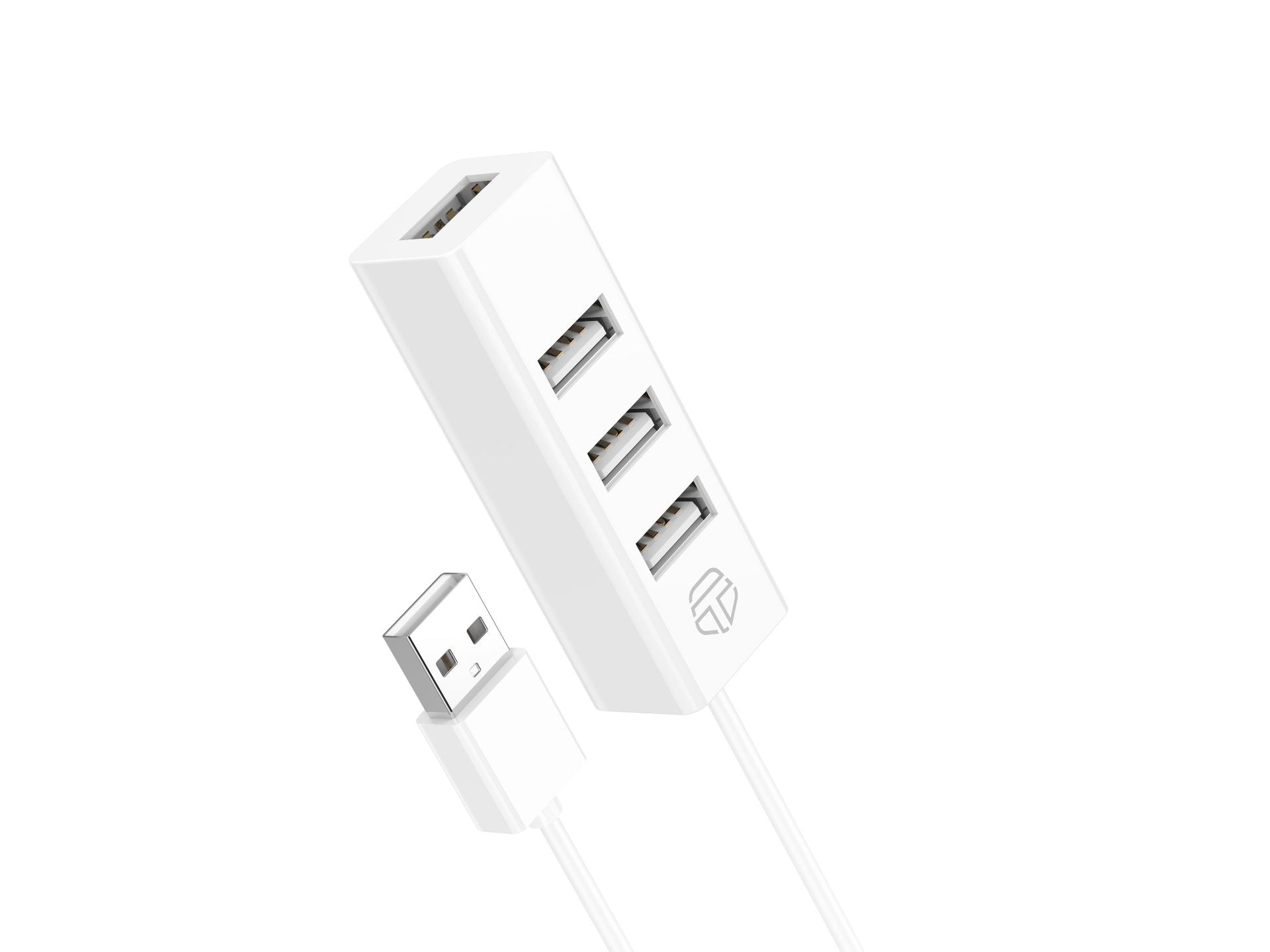 Techancy 4*Usb Hub Branco Tv3745, 4 Portas Usb Para Ligação Simultânea De Vários Dispositivos Externos, Comprimento 1m