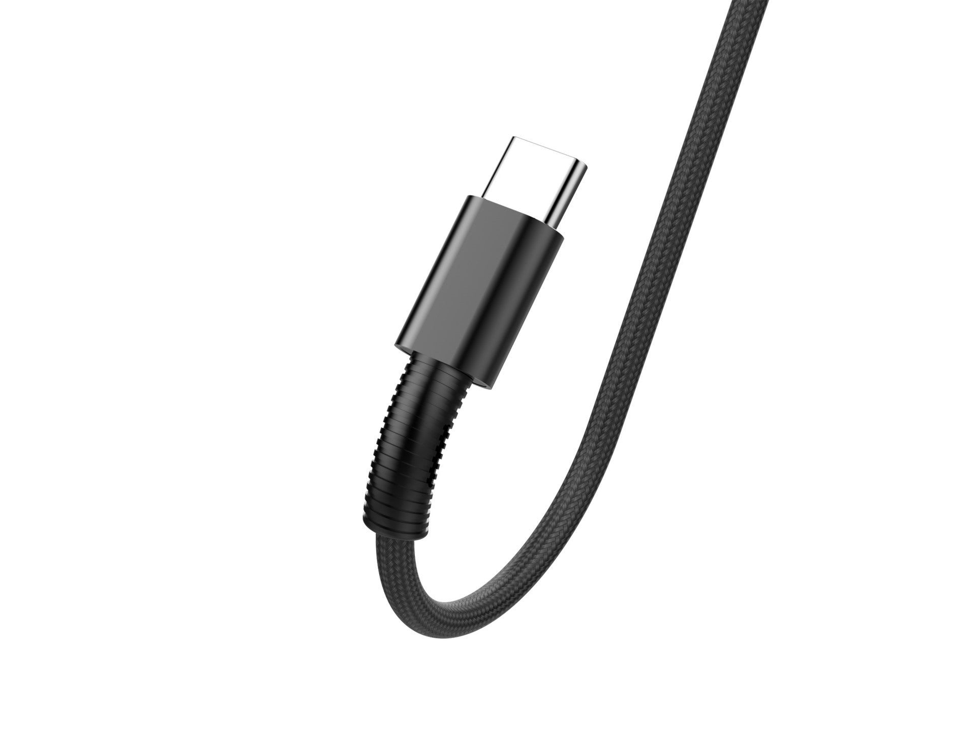 Techancy Cabo De Dados Usb- Tipo C Preto TB1717, Carregamento Rápido De 2,4 A, Liga De Alumínio + Entrançado 1,2 M