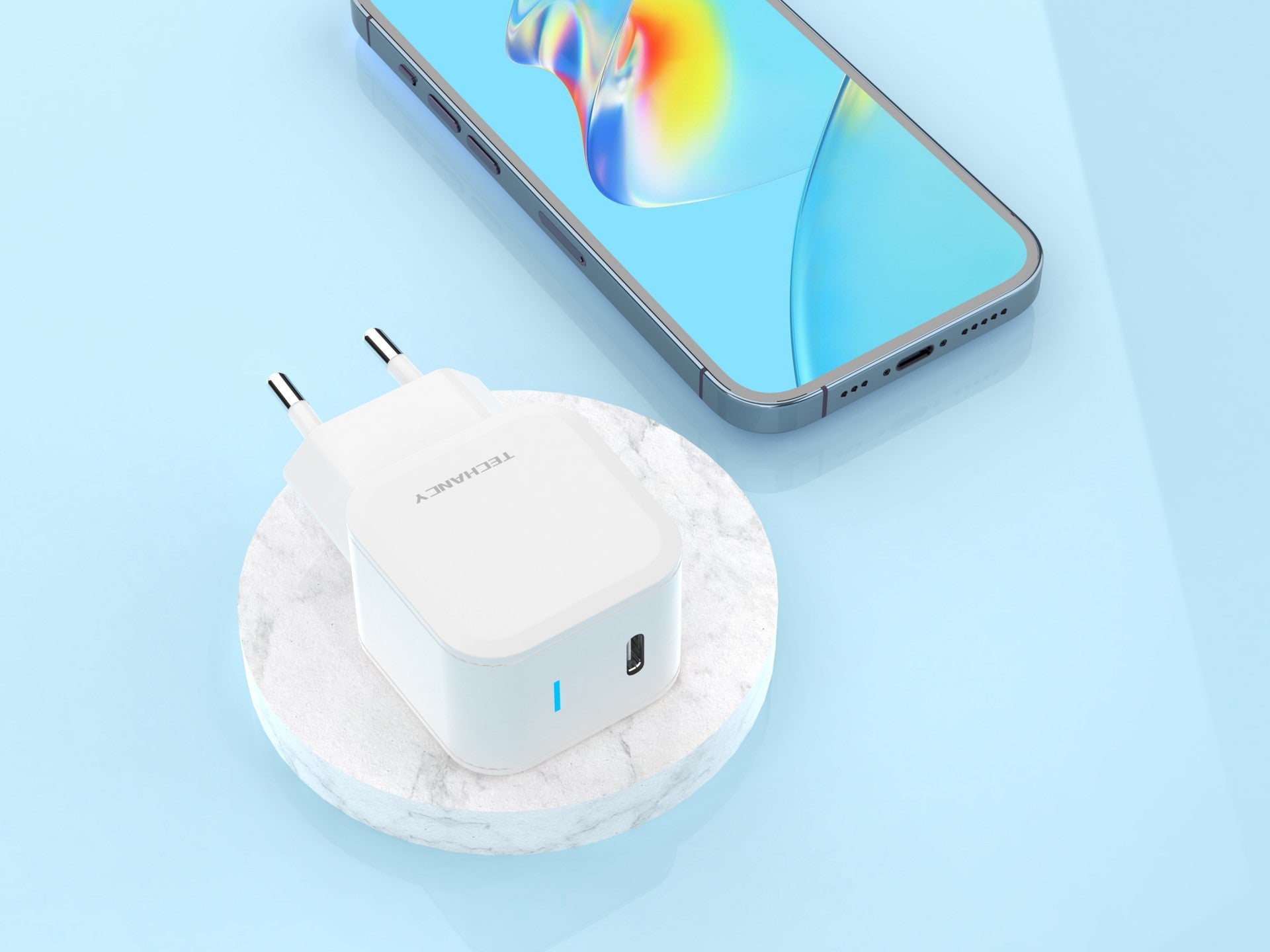 Techancy 25w Usb C Pd Charger White TA2812, Pd3.0+Pps Compatible For Iphone/Android Ultra-fast Charging,