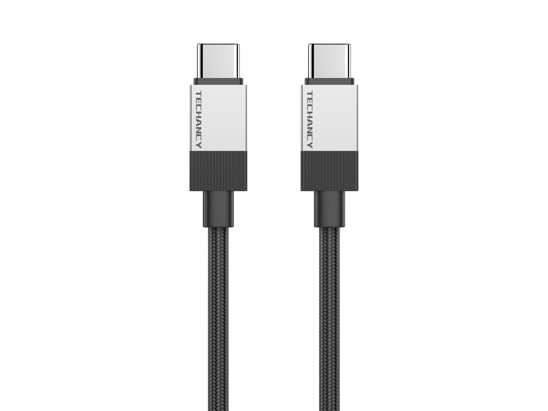 Techancy PD Data Cable TB1800, 60W, 1m Black, USB-C to USB-C, Aluminum Alloy Connector, Locked Design, Fast Charging