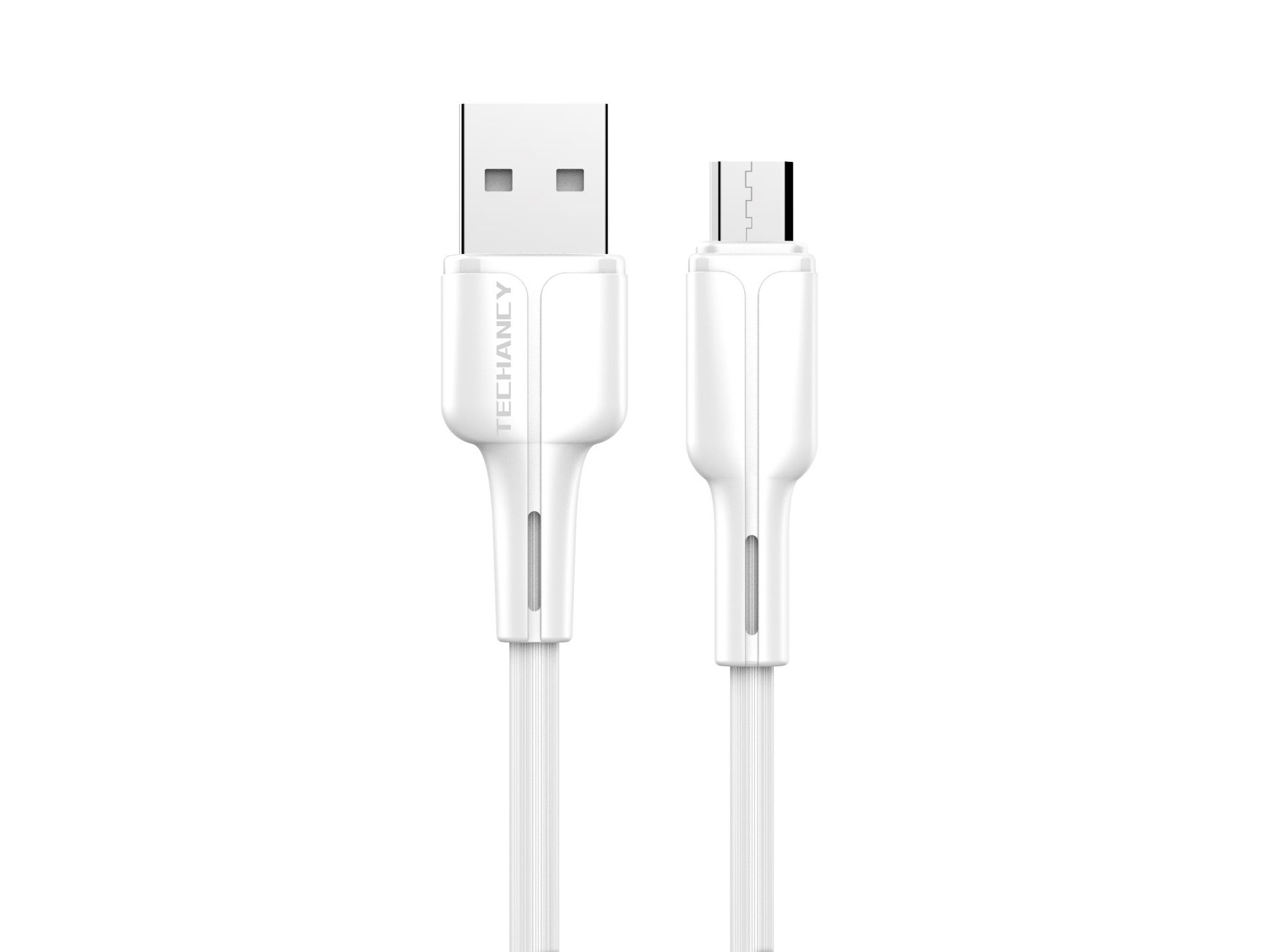 Techancy Cabo De Dados Usb-Micro Branco 1M TB1699,Carregamento Rápido De 2,4 A, Suporta Transmissão De Dados, Material Pvc