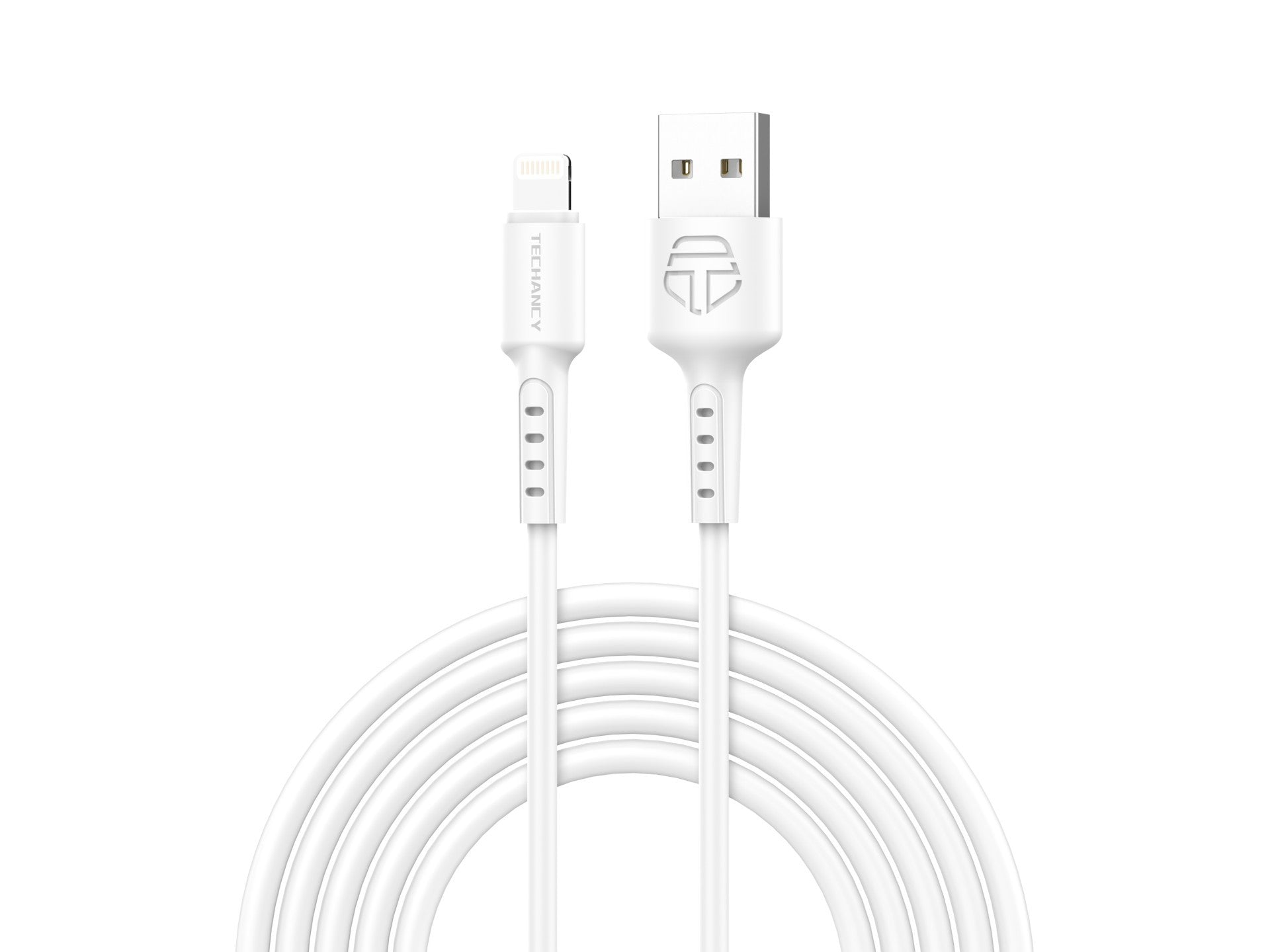 Techancy Cabo De Dados Branco TB1628, Cabo De Carregamento Rápido Usb Para Lightning, 3 M/2,4 A, Compatível Com Iphone/Ipad