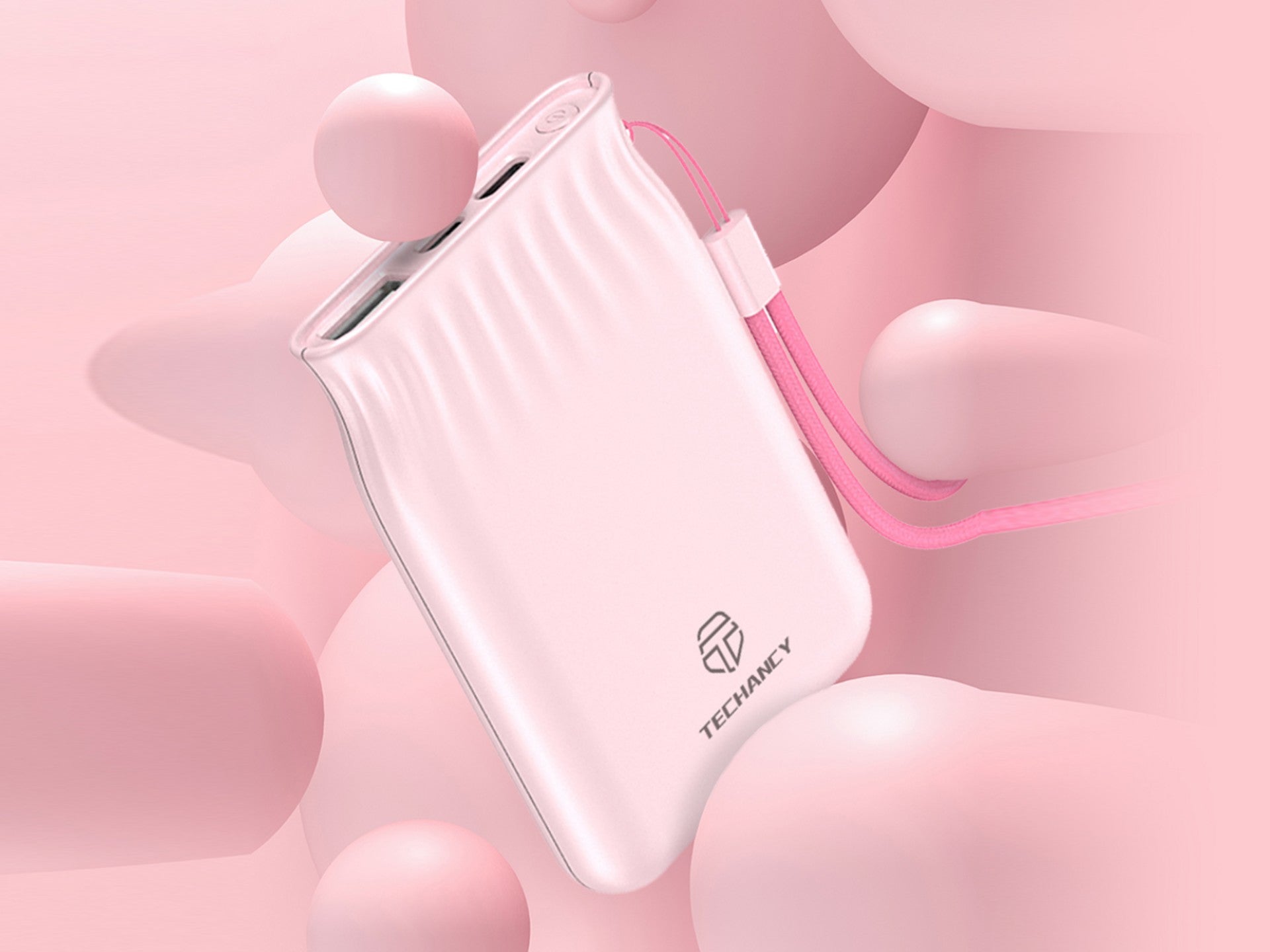 Banco de energía Techancy de 6500 mAh, color rosa, TF2772, compatible con carga de teléfono móvil y tableta de 2 A, fuente de alimentación portátil
